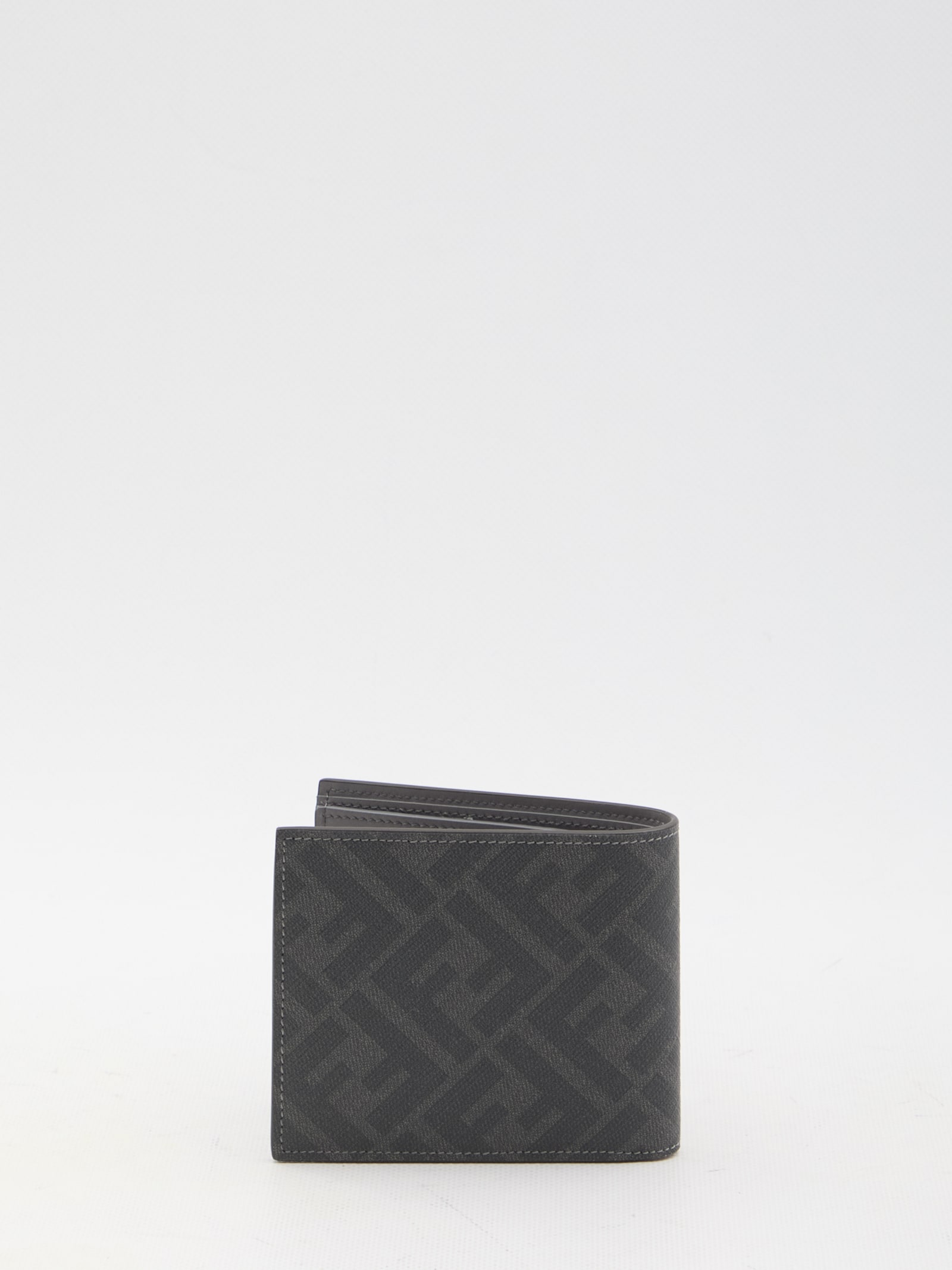 Shop Fendi Diagonal Wallet In Grey