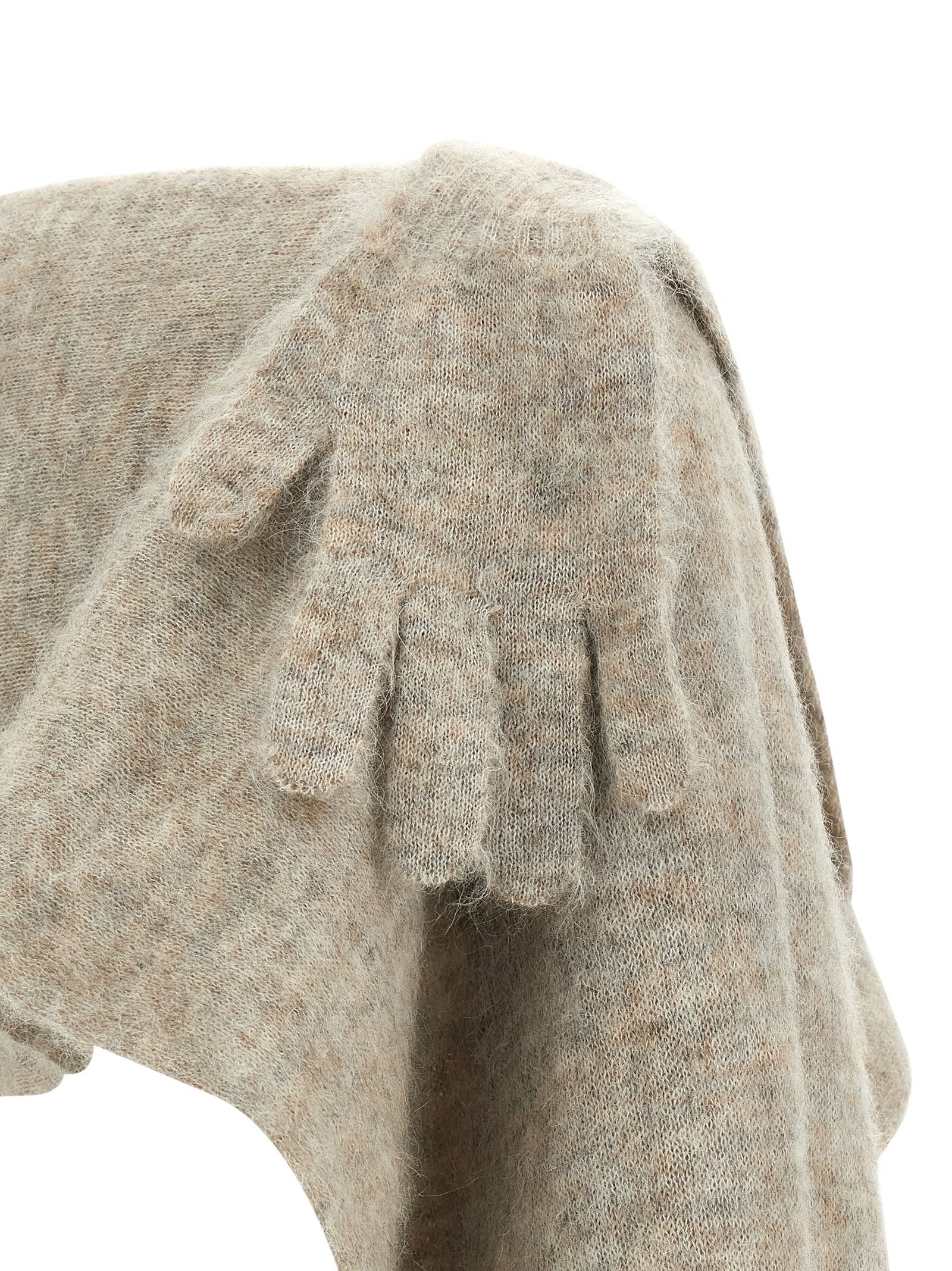 Moschino Gauze Mohair Blend Cape In Gray