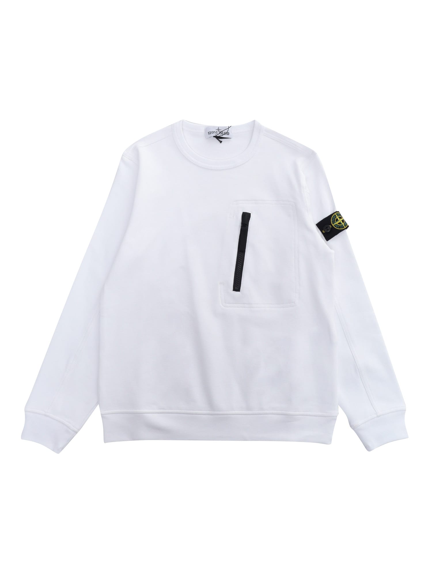 Stone Island Junior Kids' White Sweatshirt With Pockets