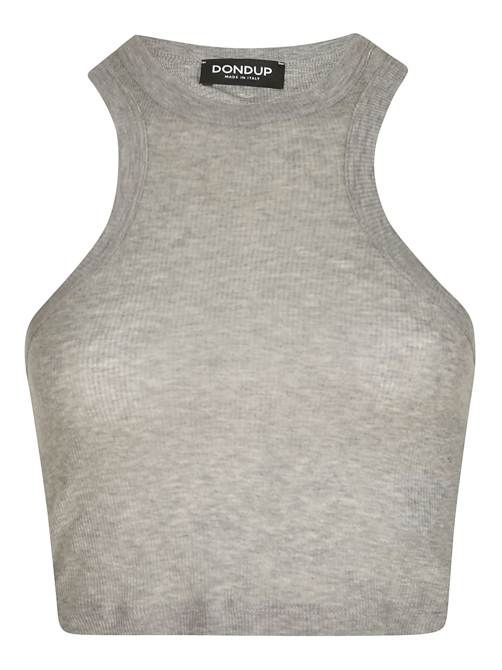 Shop Dondup Cropped Tank Top In Grey