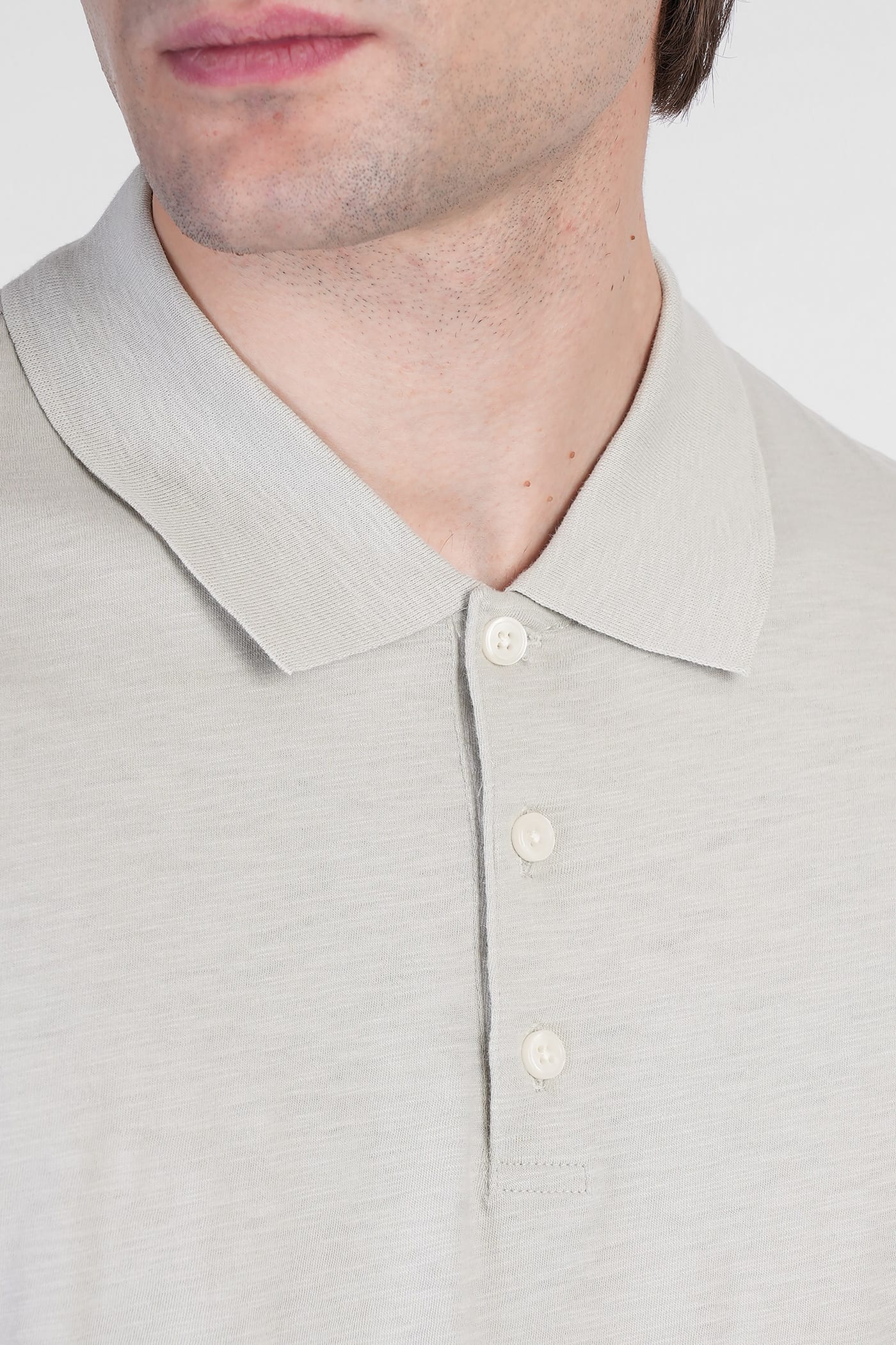 Theory Polo In Grey Cotton In Gray