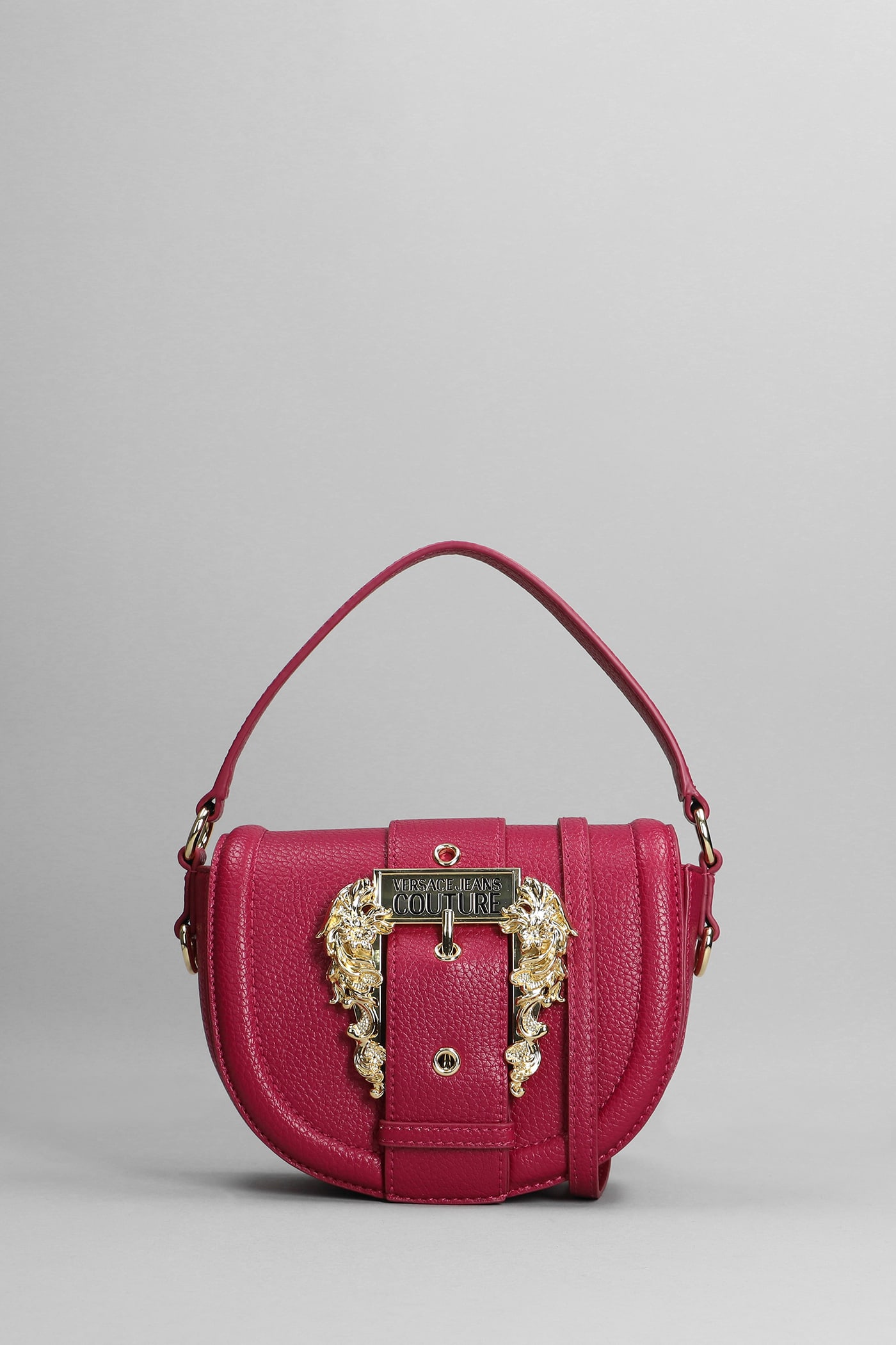 Versace Jeans Couture Hand Bag In Bordeaux Faux Leather