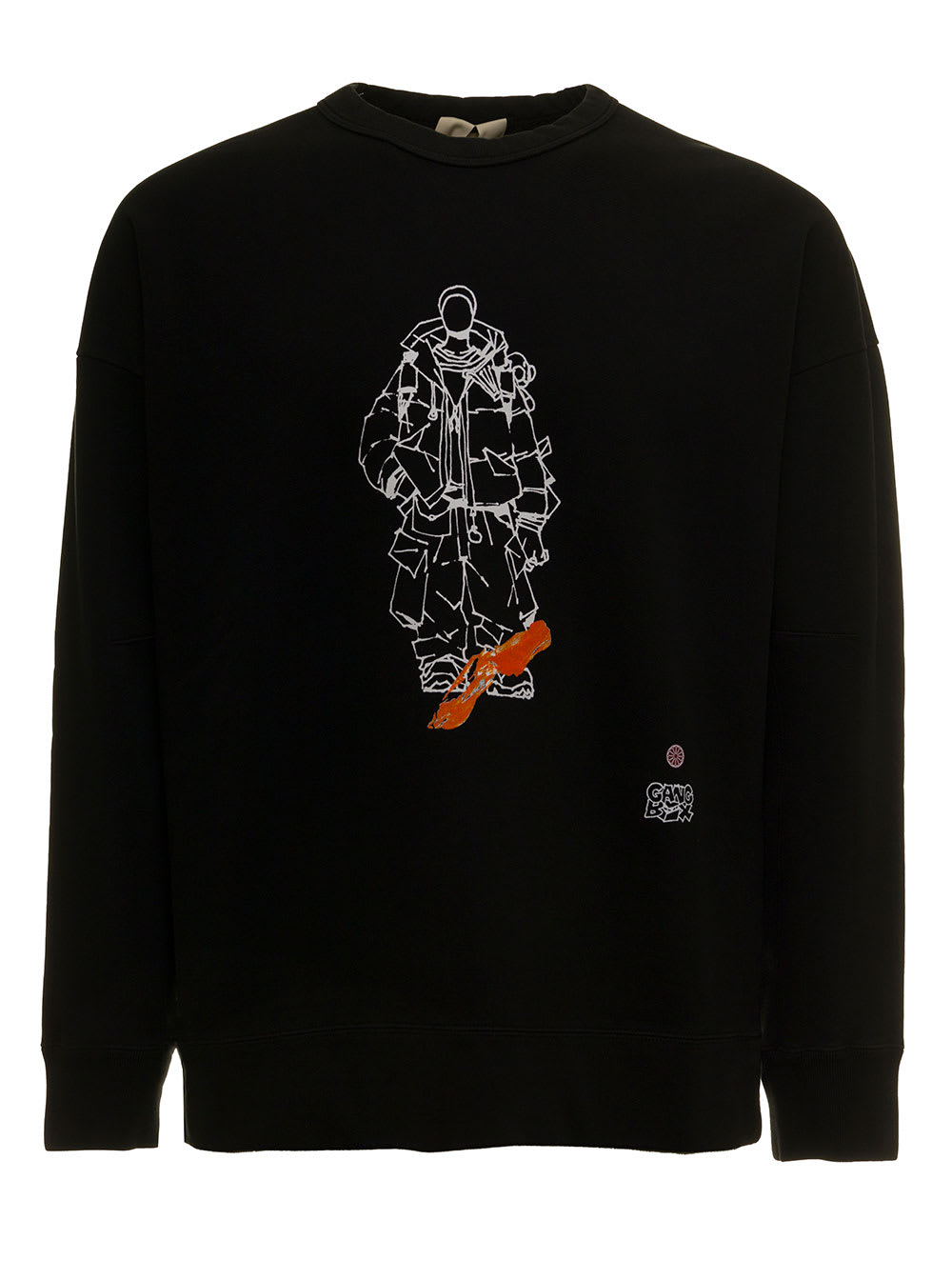 Ten C Mans Black Cotton Sweatshirt With Print