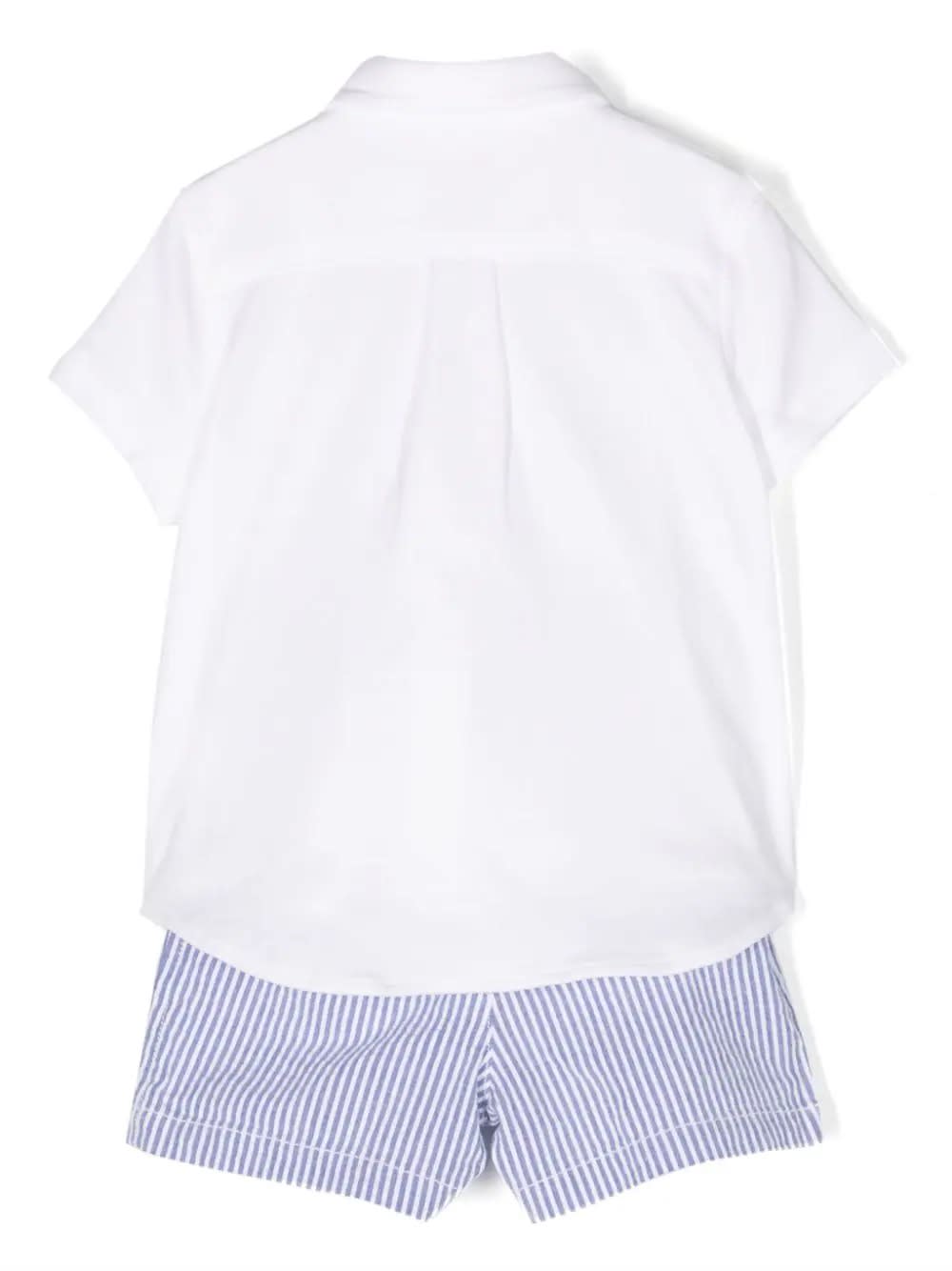 Shop Ralph Lauren White And Light Blue Set With Shirt And Shorts
