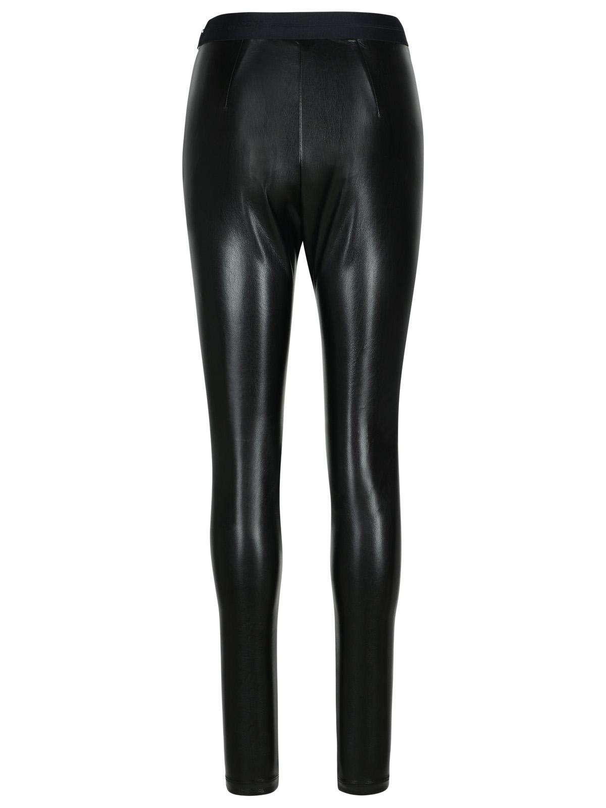 Shop Msgm Black Polyester Leggings