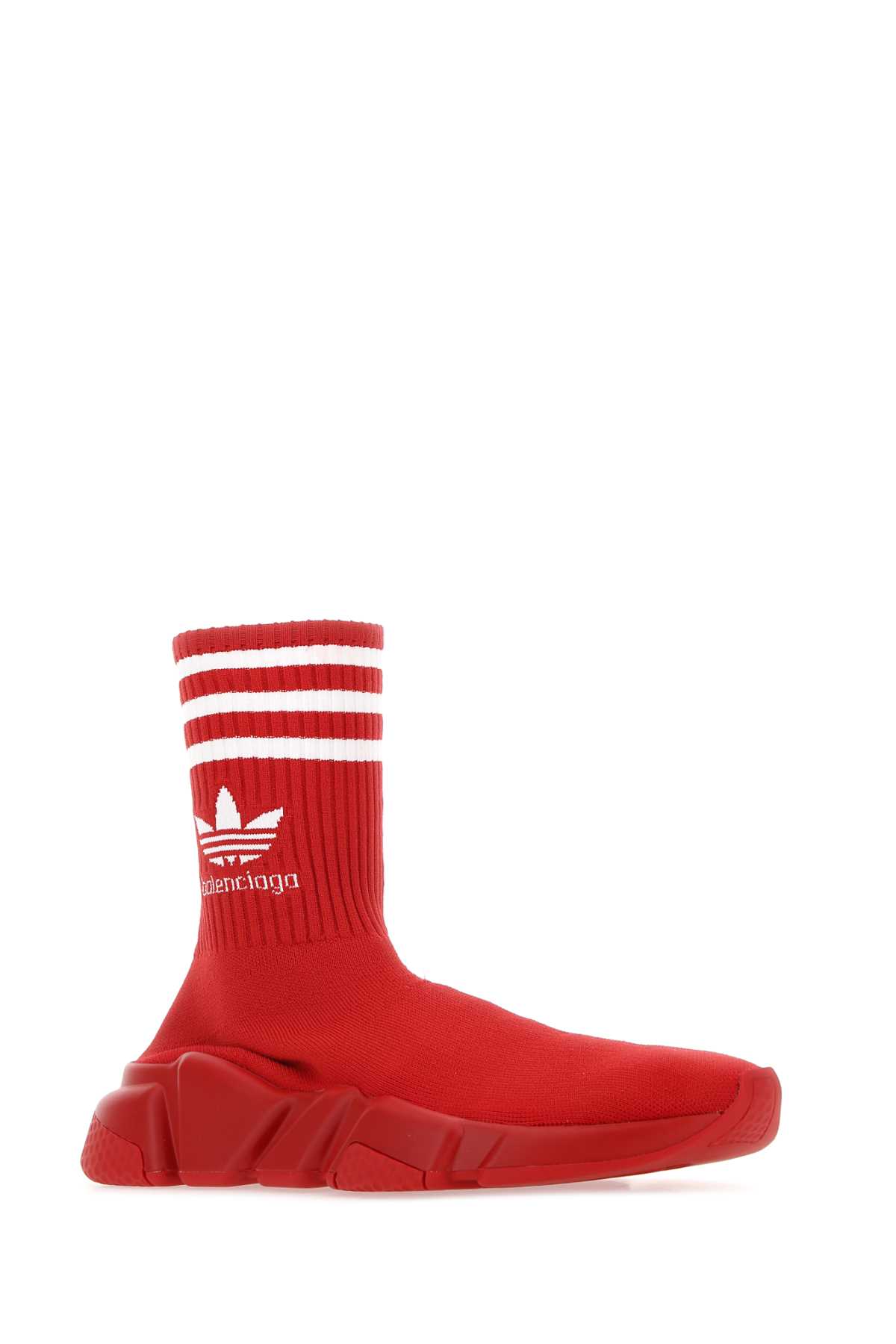 Shop Balenciaga Red Tech Knit Speed Sneakers In Multicolor