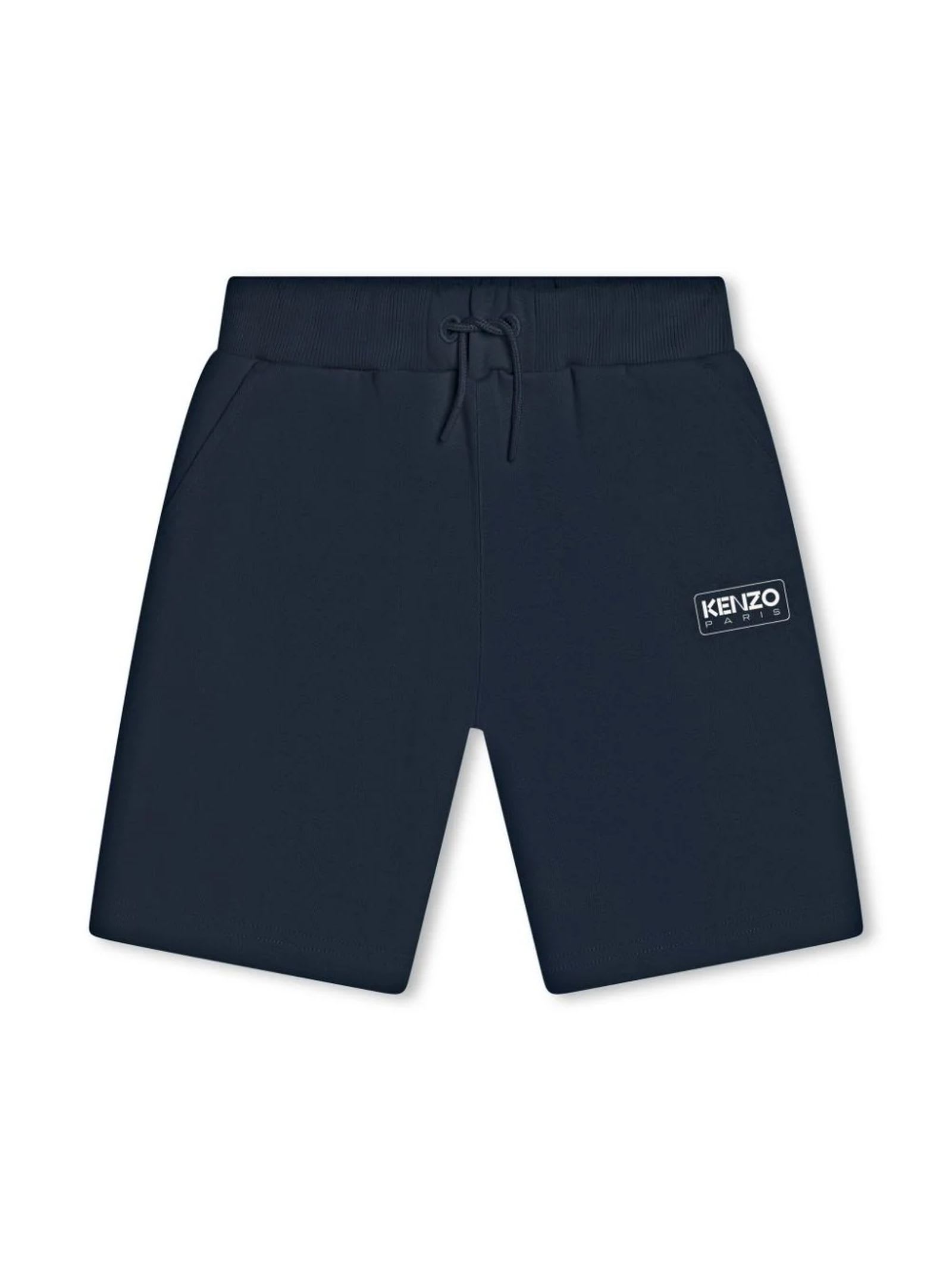 Shop Kenzo Kids Shorts Blue In A Marine