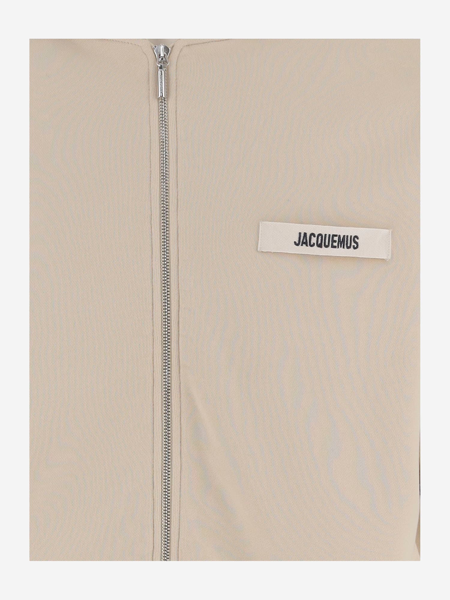 Jacquemus Grosgrain-trimmed Zippered Hoodie With Logo Detail