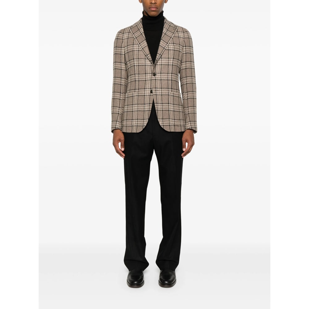 Tagliatore Checked Blazer In Brown