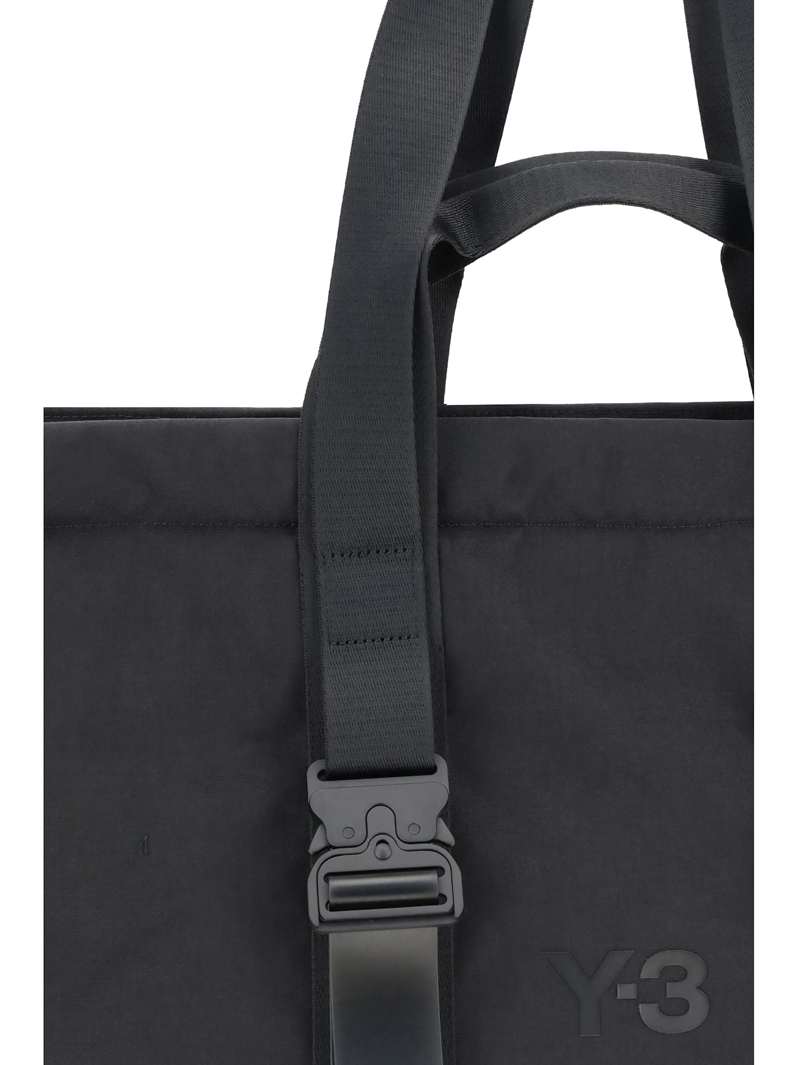 Y-3 Spacious Tote Bag With Leather Straps And Embossed Logo