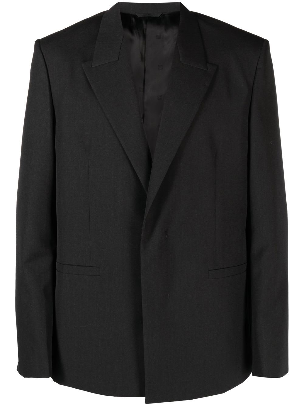 Givenchy Single-breasted Wool Jacket In Gray