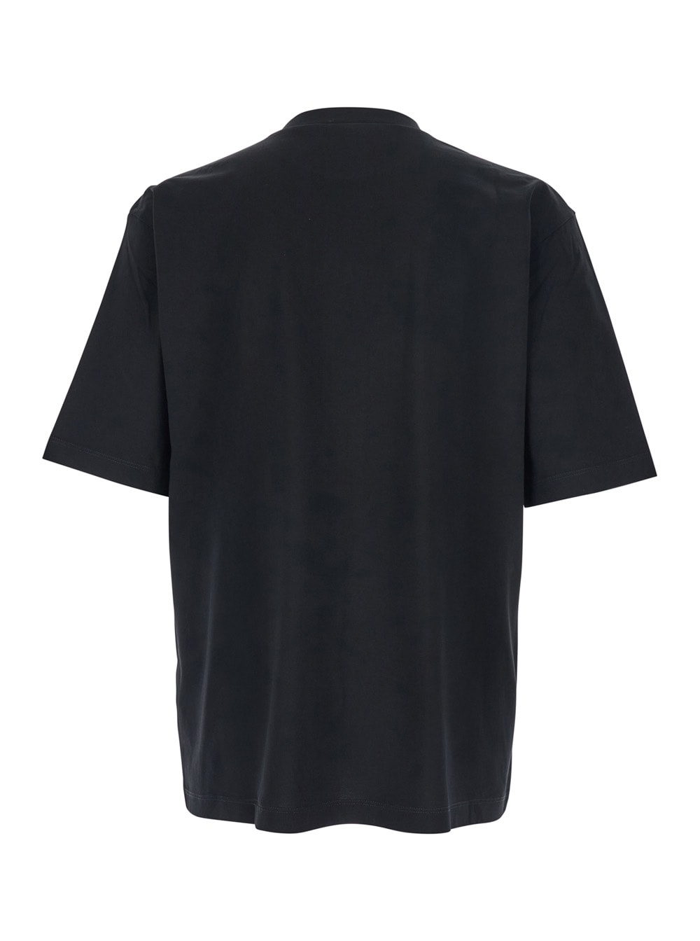 Dsquared2 Black Crewneck T-shirt With Logo Lettering On The Front In Cotton Man In Black