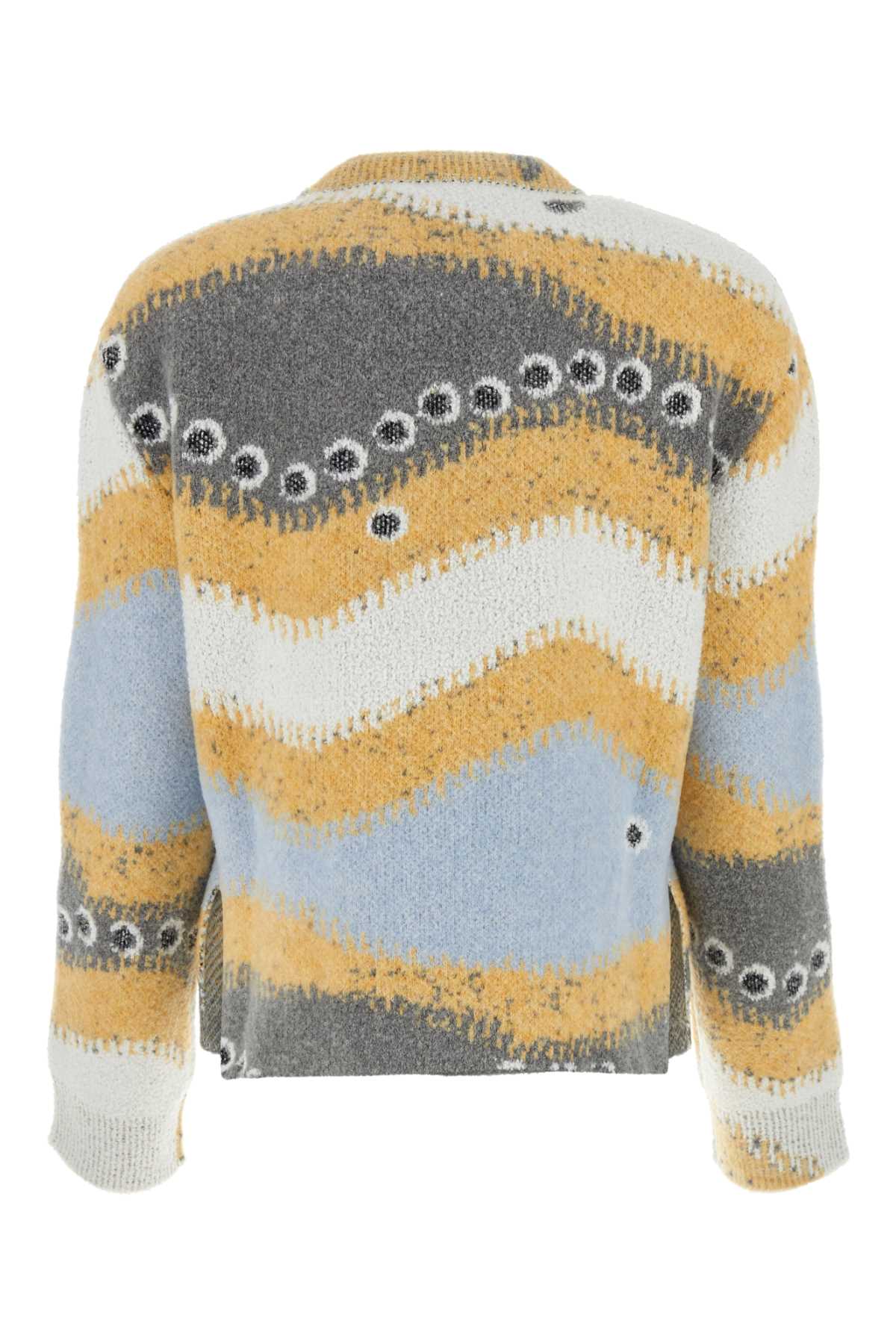 Shop Loewe Multicolor Stretch Wool Blend Sweater