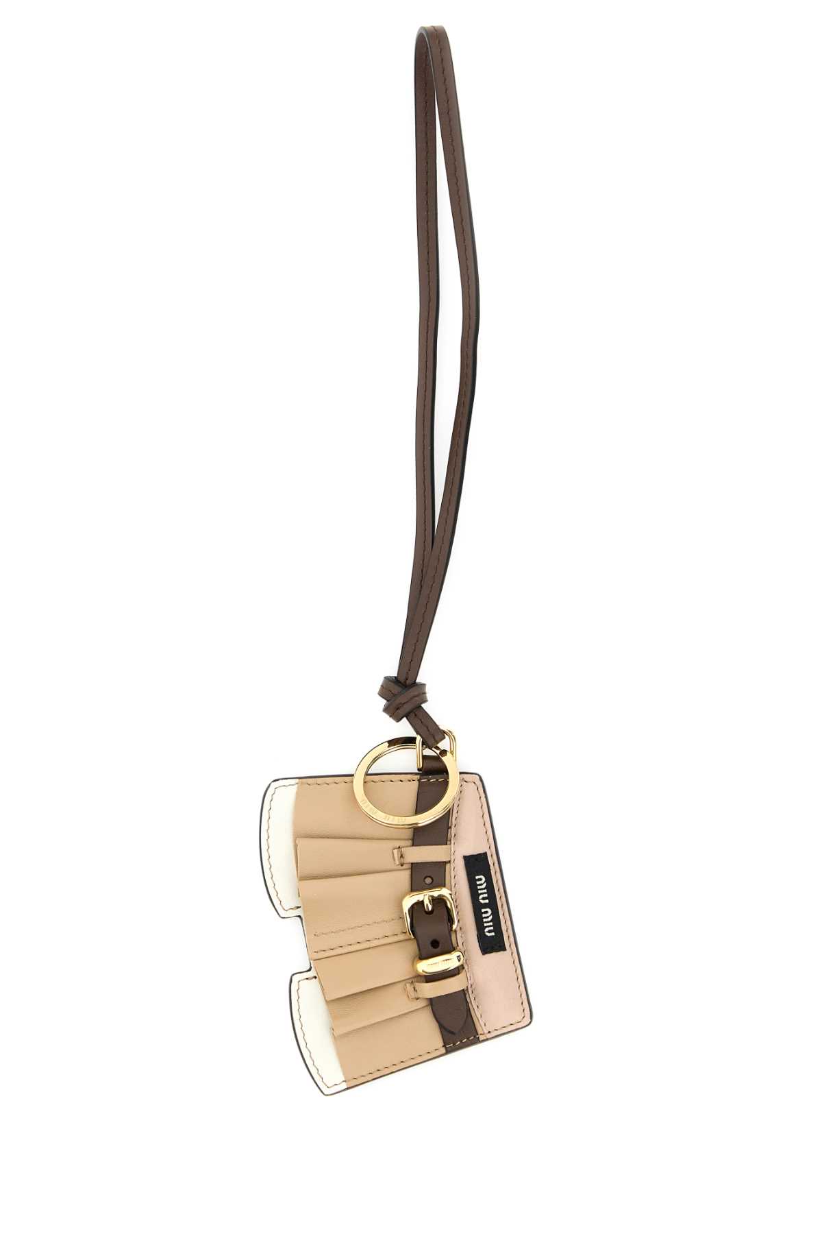 Miu Miu Grey Beige Trick Shorts Key Charm