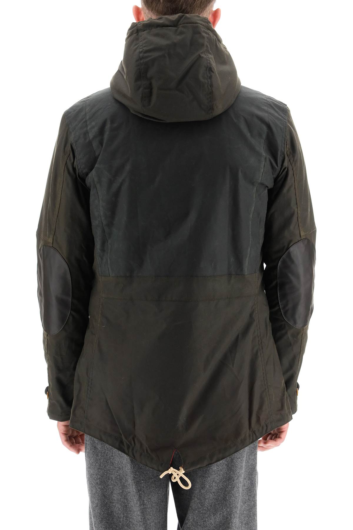 Barbour Game Dark Green Cotton Parka In Black