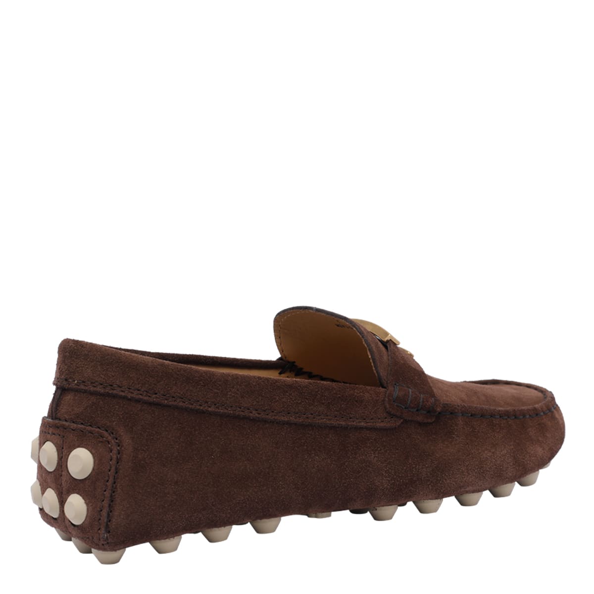 Shop Tod's Suede Gommino Bubble T Timeless Loafers In Brown