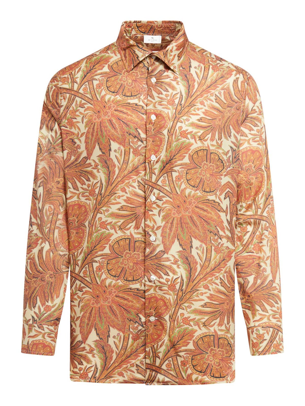 Shop Etro Floral-printed Long-sleeved Shirt