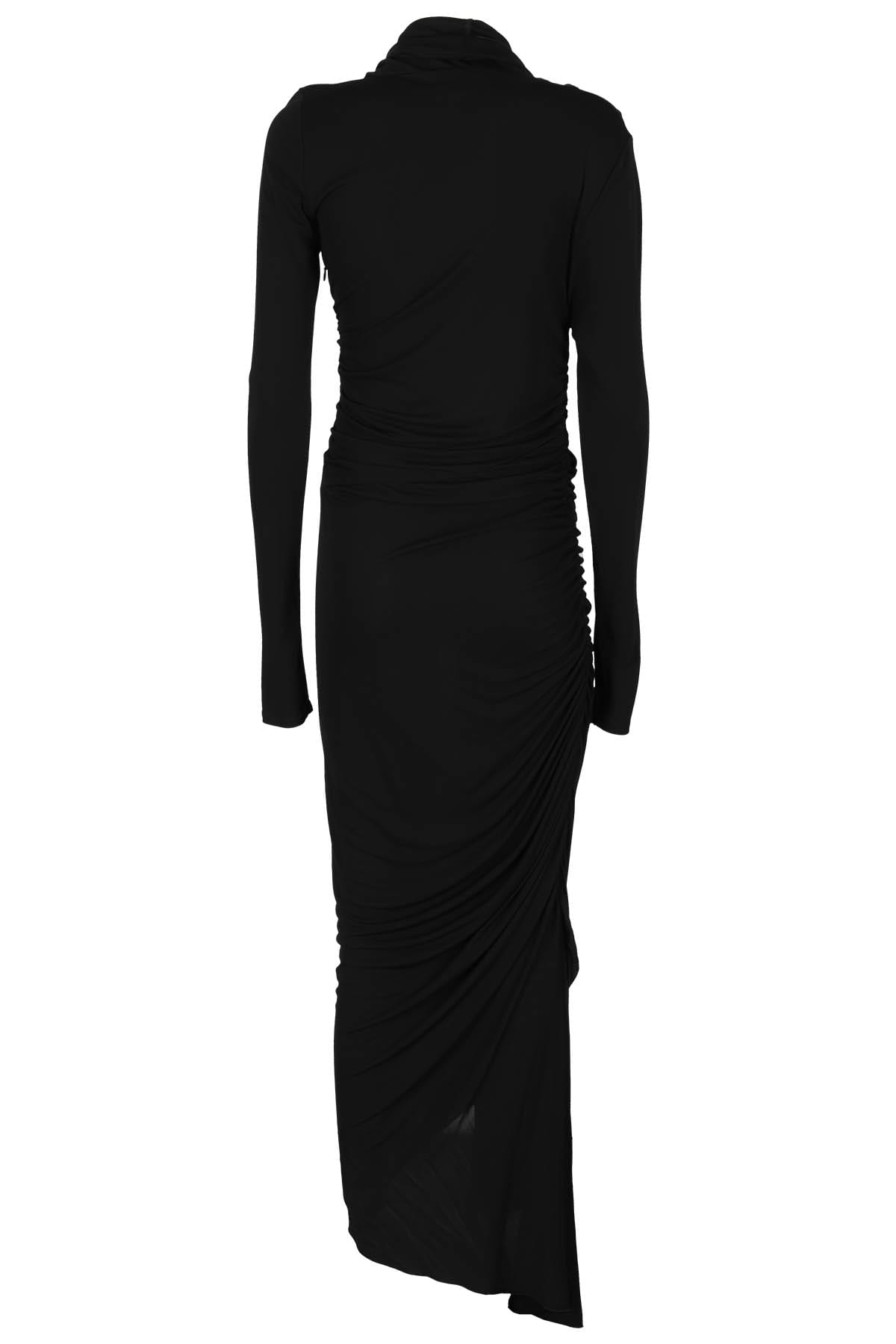 Shop Andreädamo Draped Jersey Asymmetric Midi