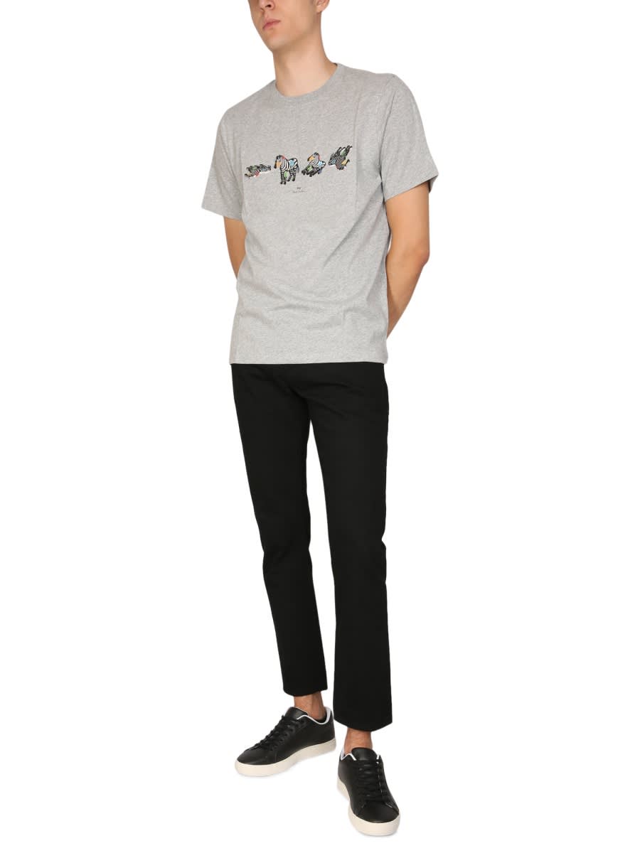 Shop Ps By Paul Smith Crewneck T-shirt In Grey