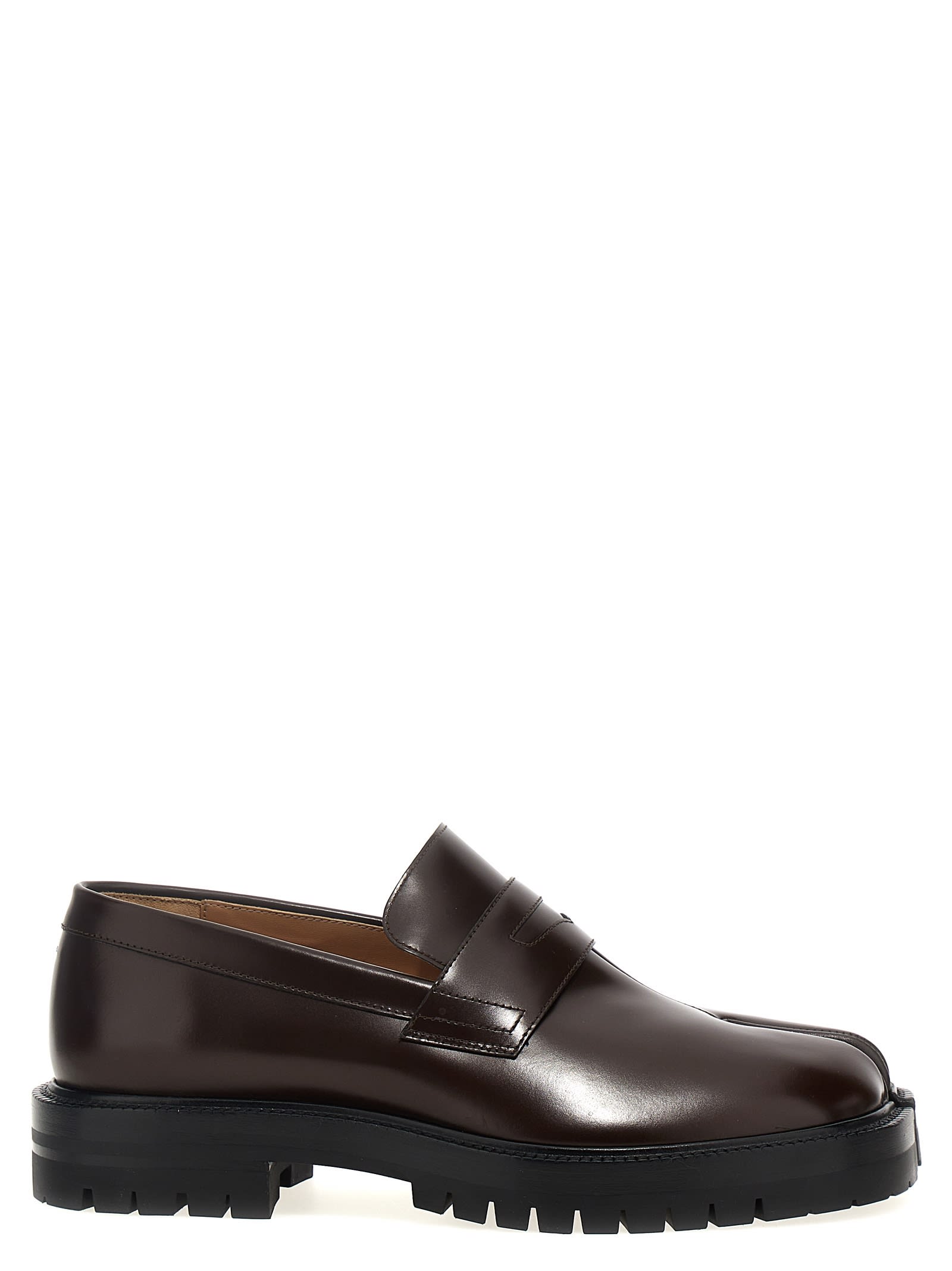 Shop Maison Margiela Tabi Loafers In Brown