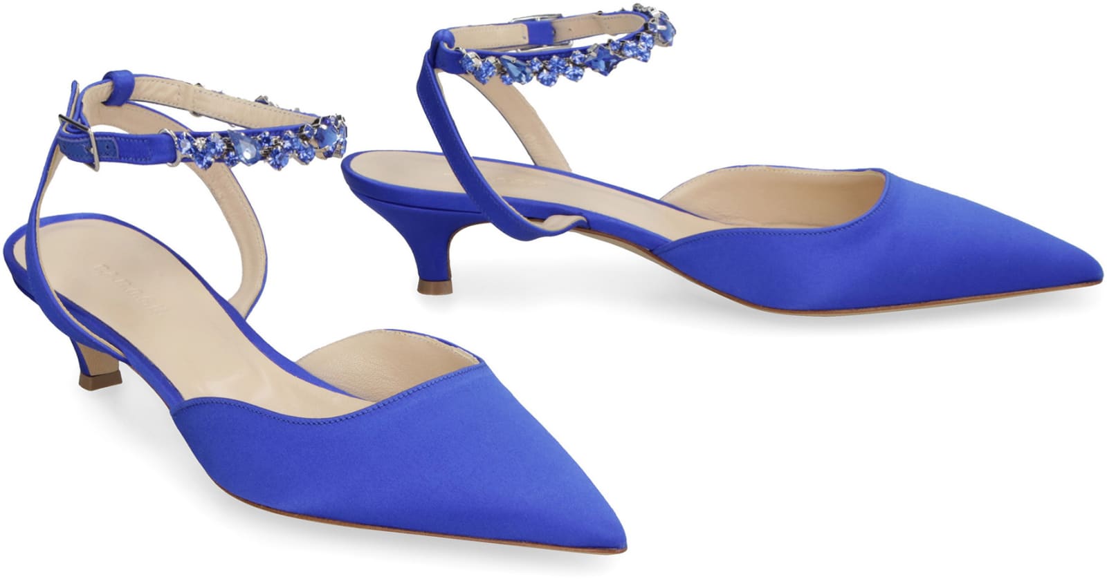 Shop P.a.r.o.s.h Satin Sandals In Blue