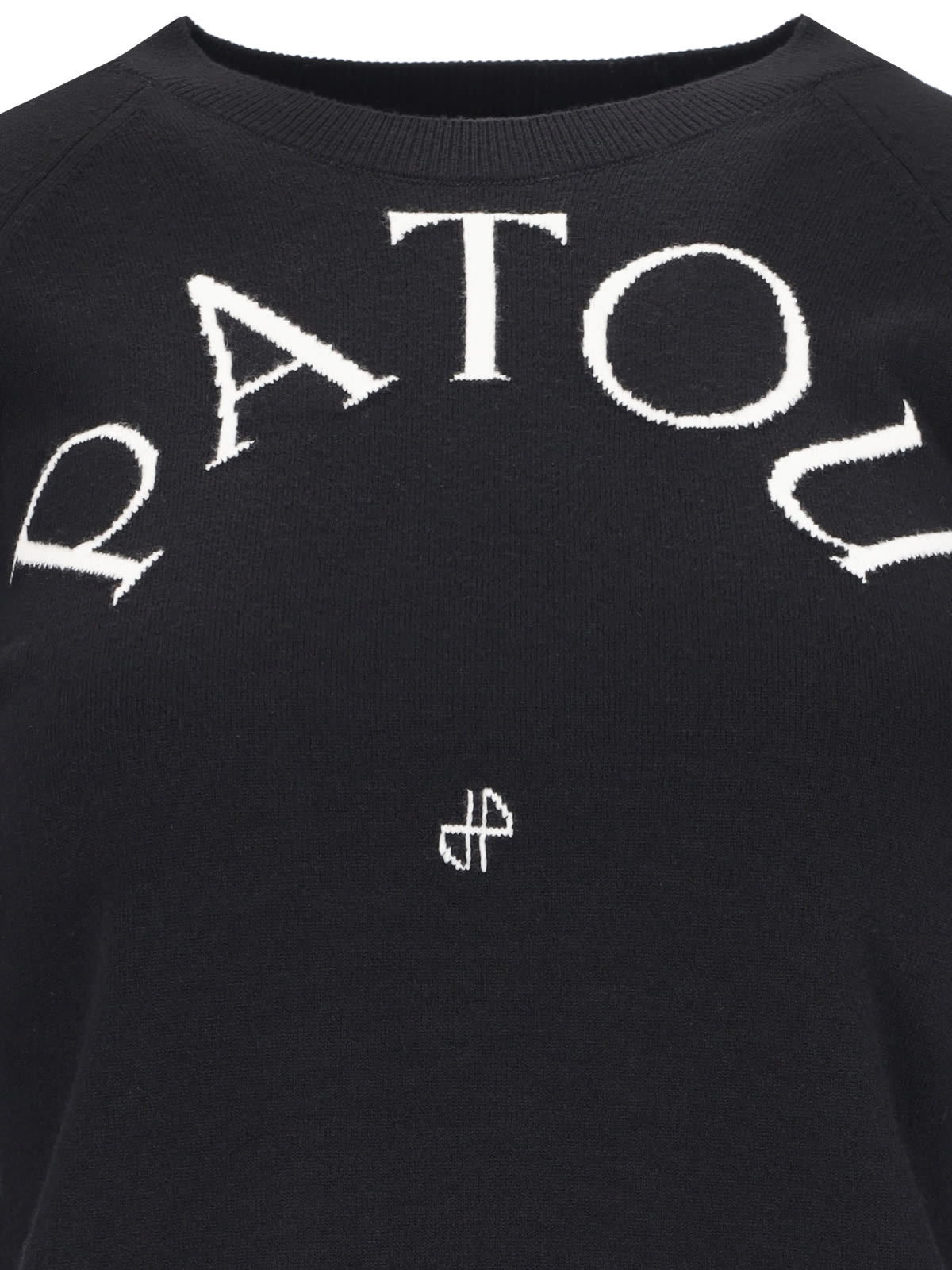 Shop Patou Logo Intarsia Sweater In Black