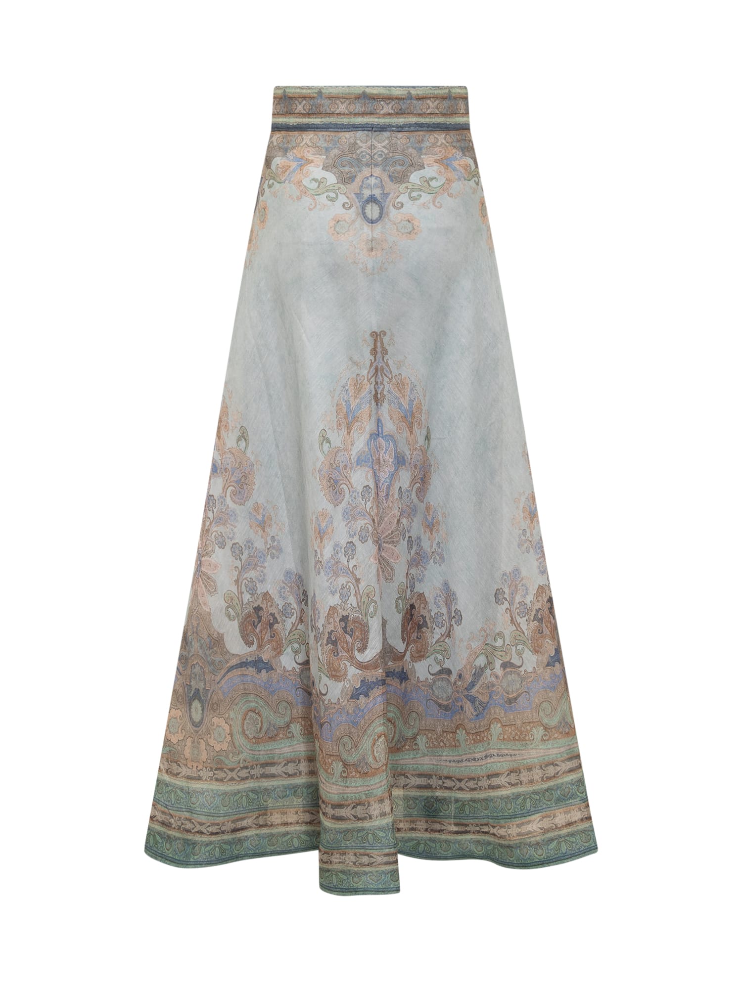 Shop Zimmermann Skirt In Blue Paisley