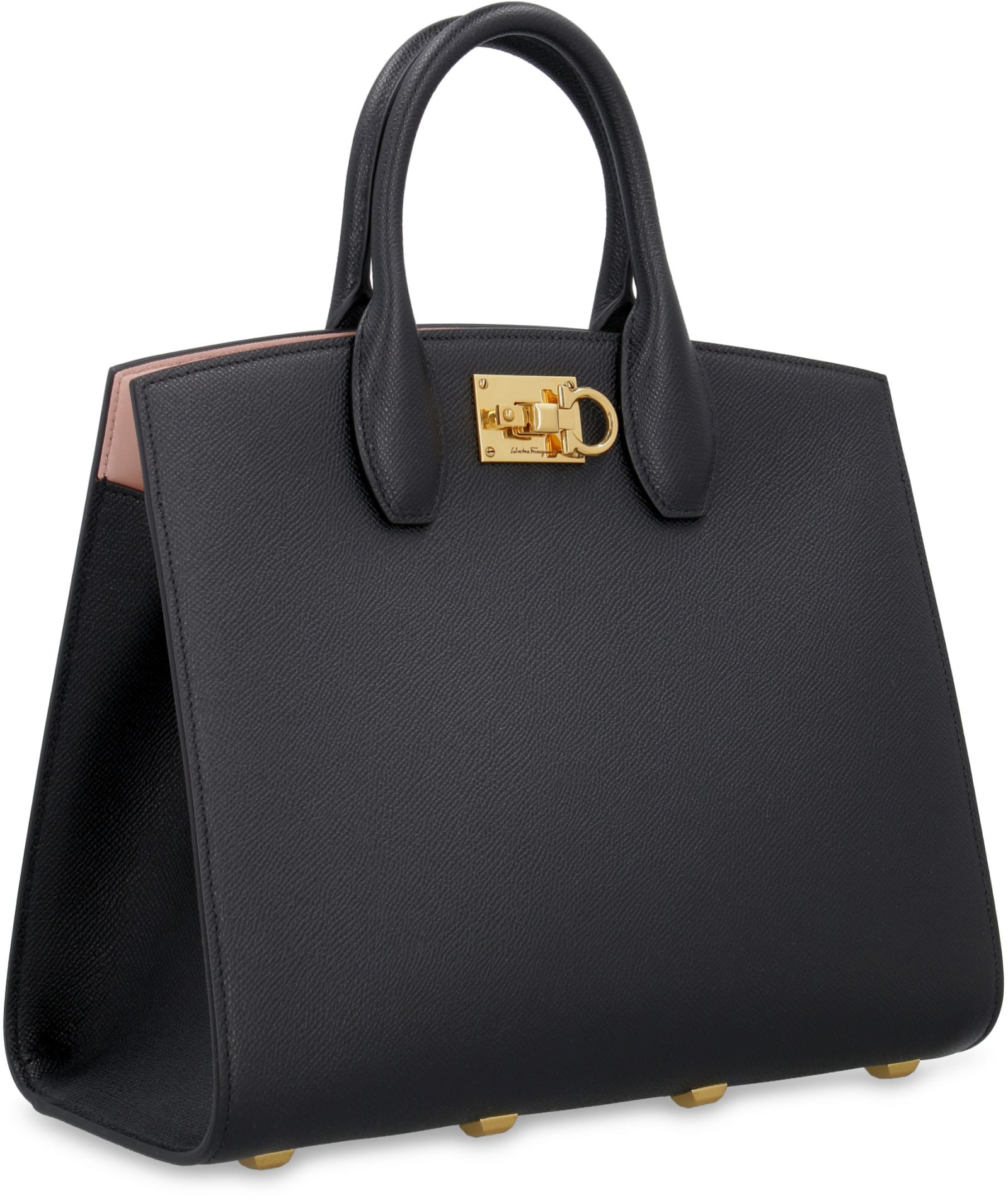 Shop Ferragamo The Studio Leather Handbag In Black