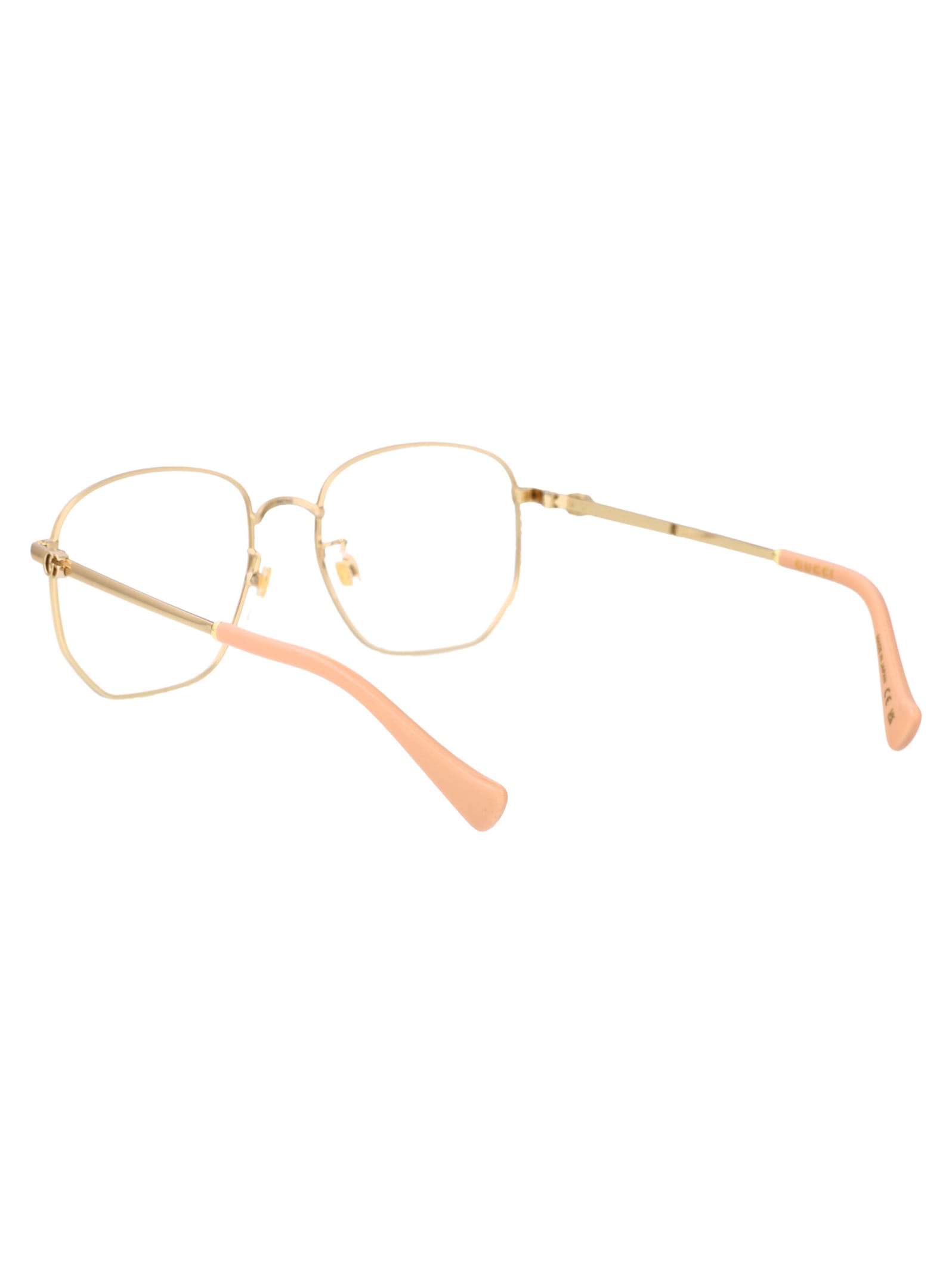 Gucci Gold Gold Transparent Acetate Glasses In Gold