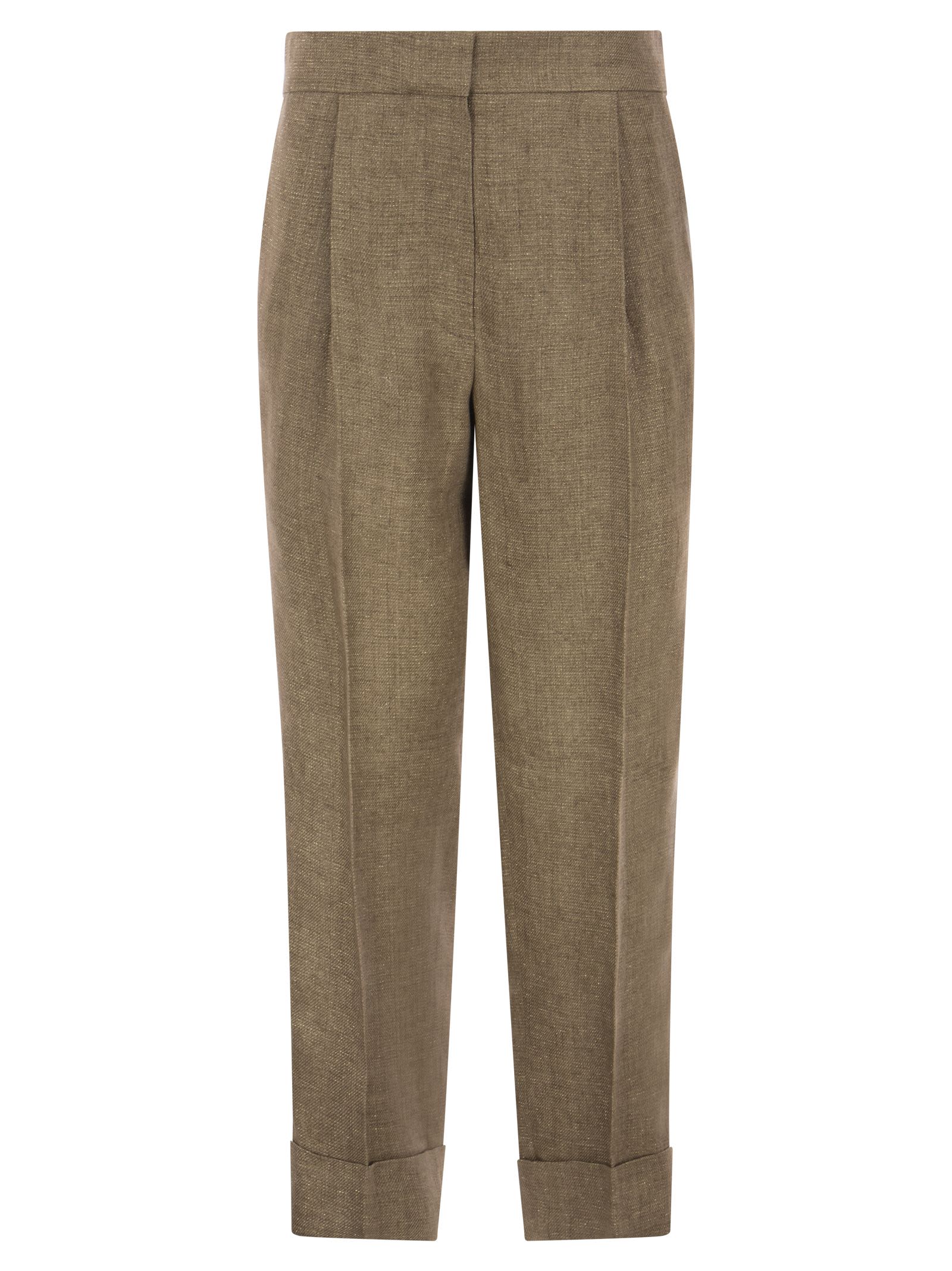 Brunello Cucinelli Relaxed Sartorial Trousers In Sparkling Washed Linen Twill