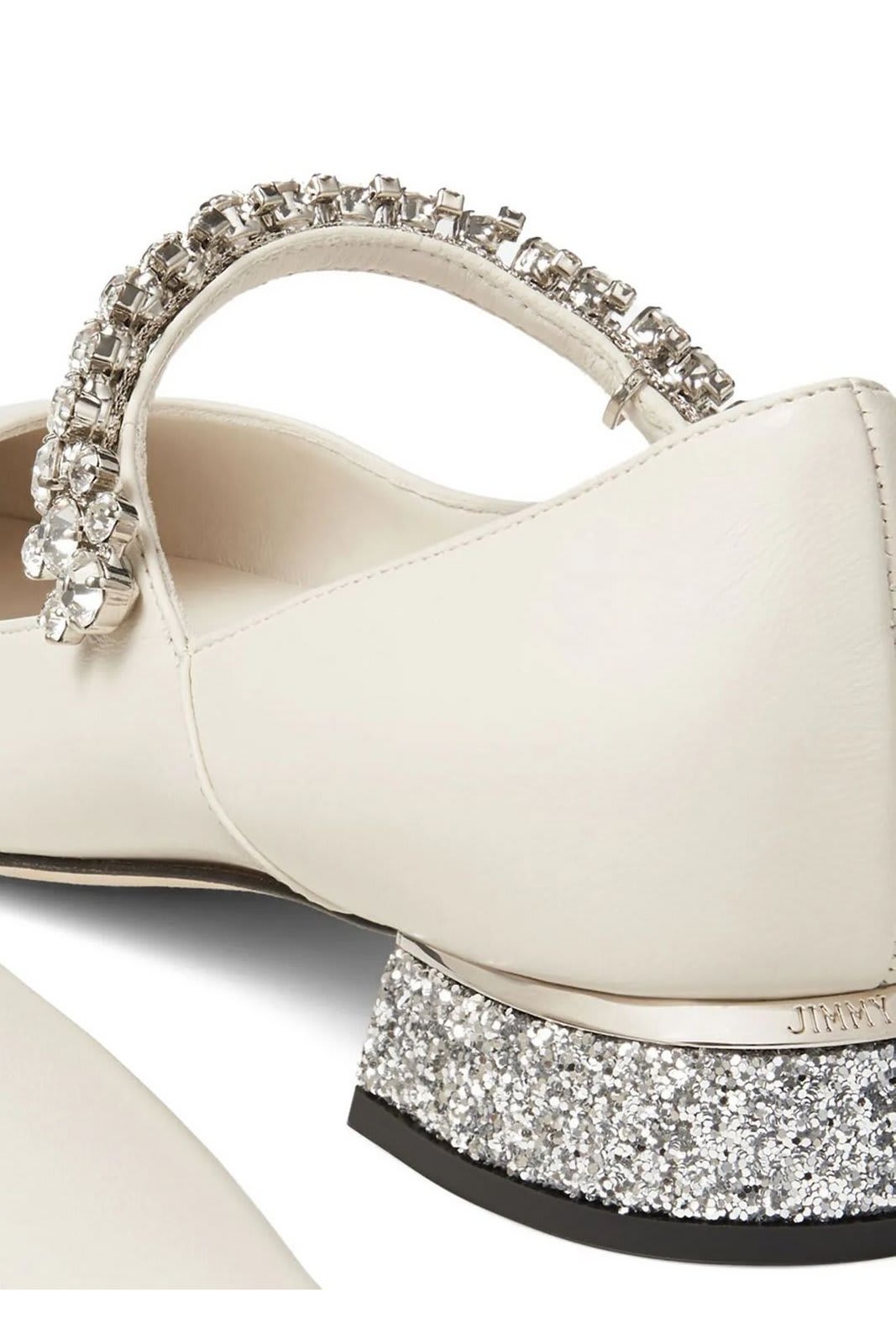 Shop Jimmy Choo Bing Glittery Flat Shoes In Yellow Cream