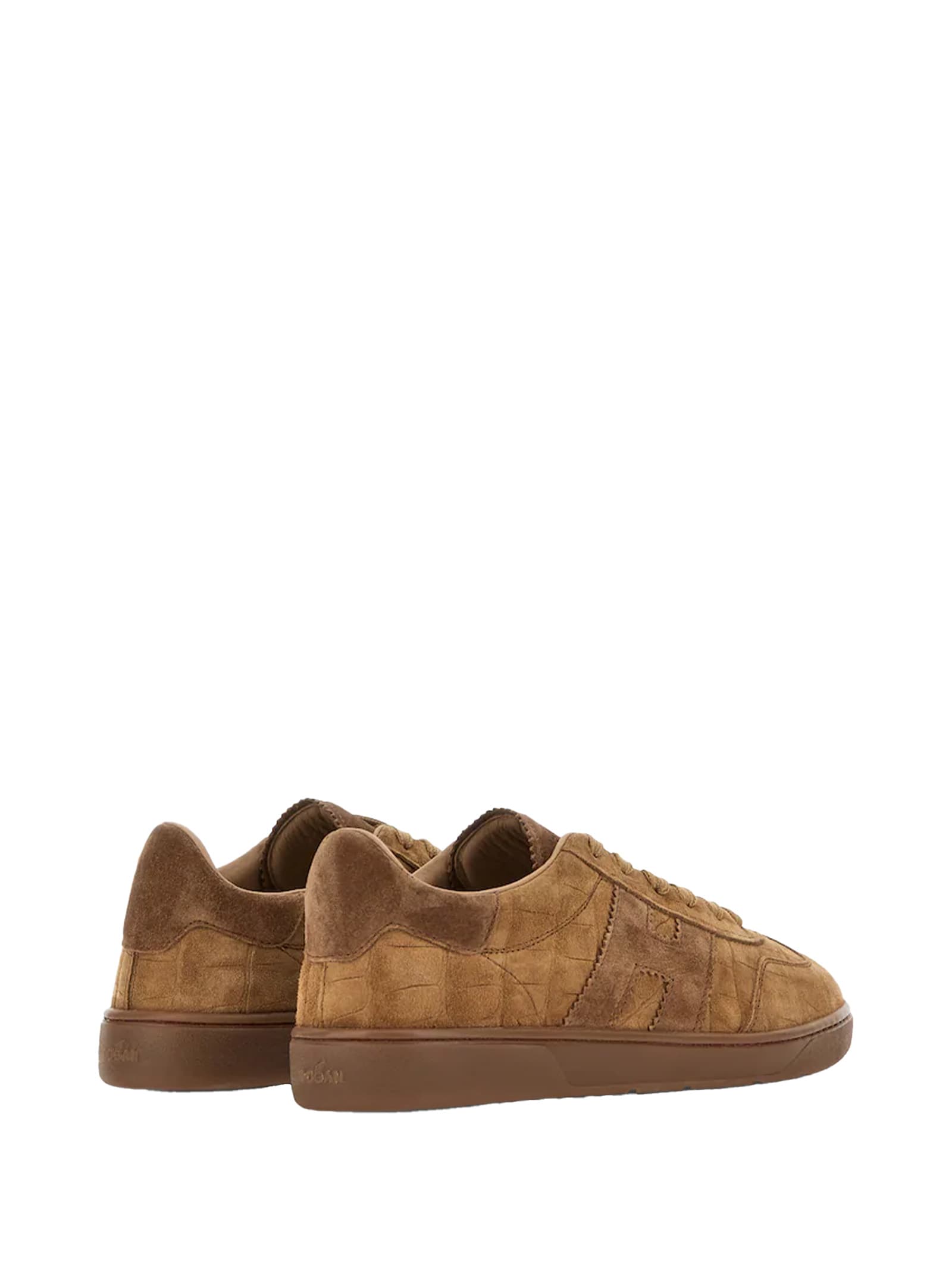 Hogan Low Top Sneakers Platform Sole In Brown