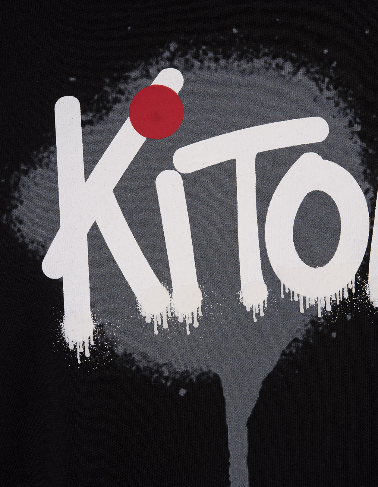 Shop Kiton Black T-shirt With Graffiti Style  Logo