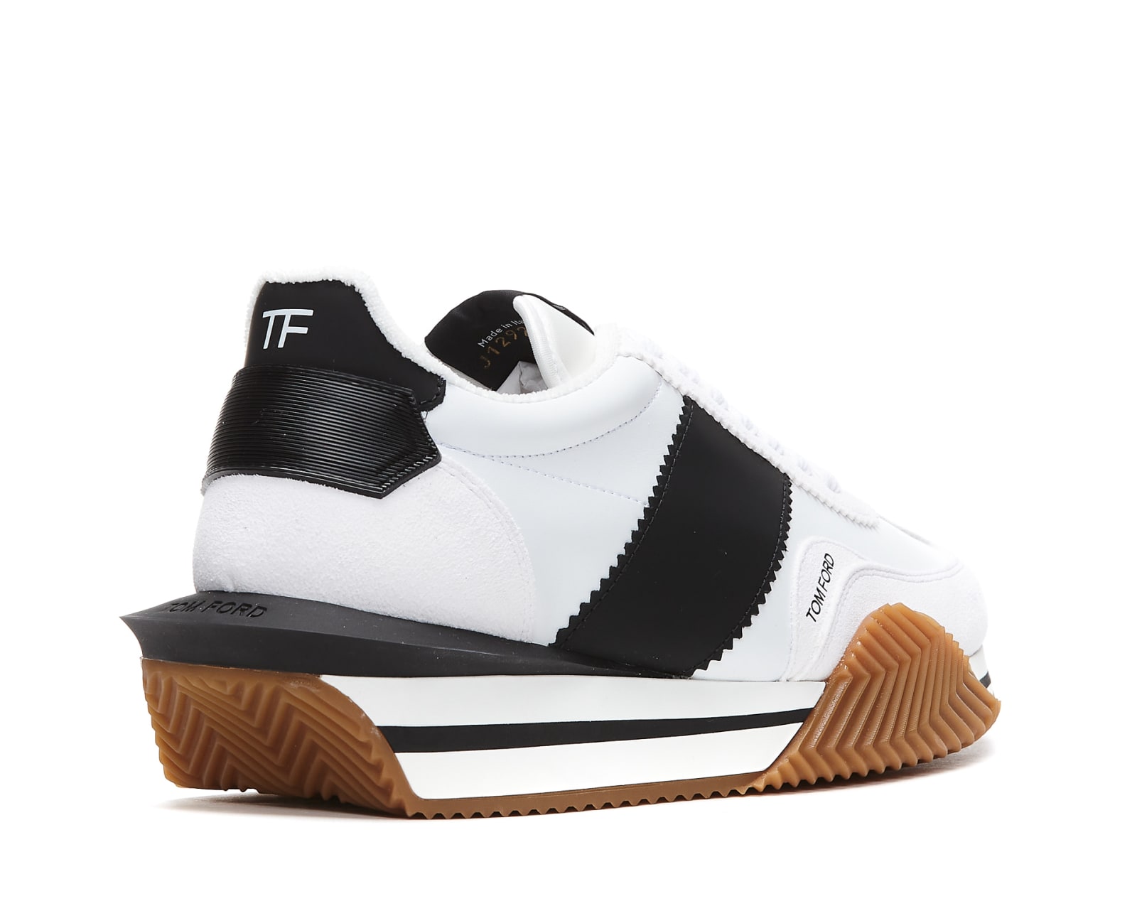 Shop Tom Ford Ecofriendly James Sneakers In White/black/cream