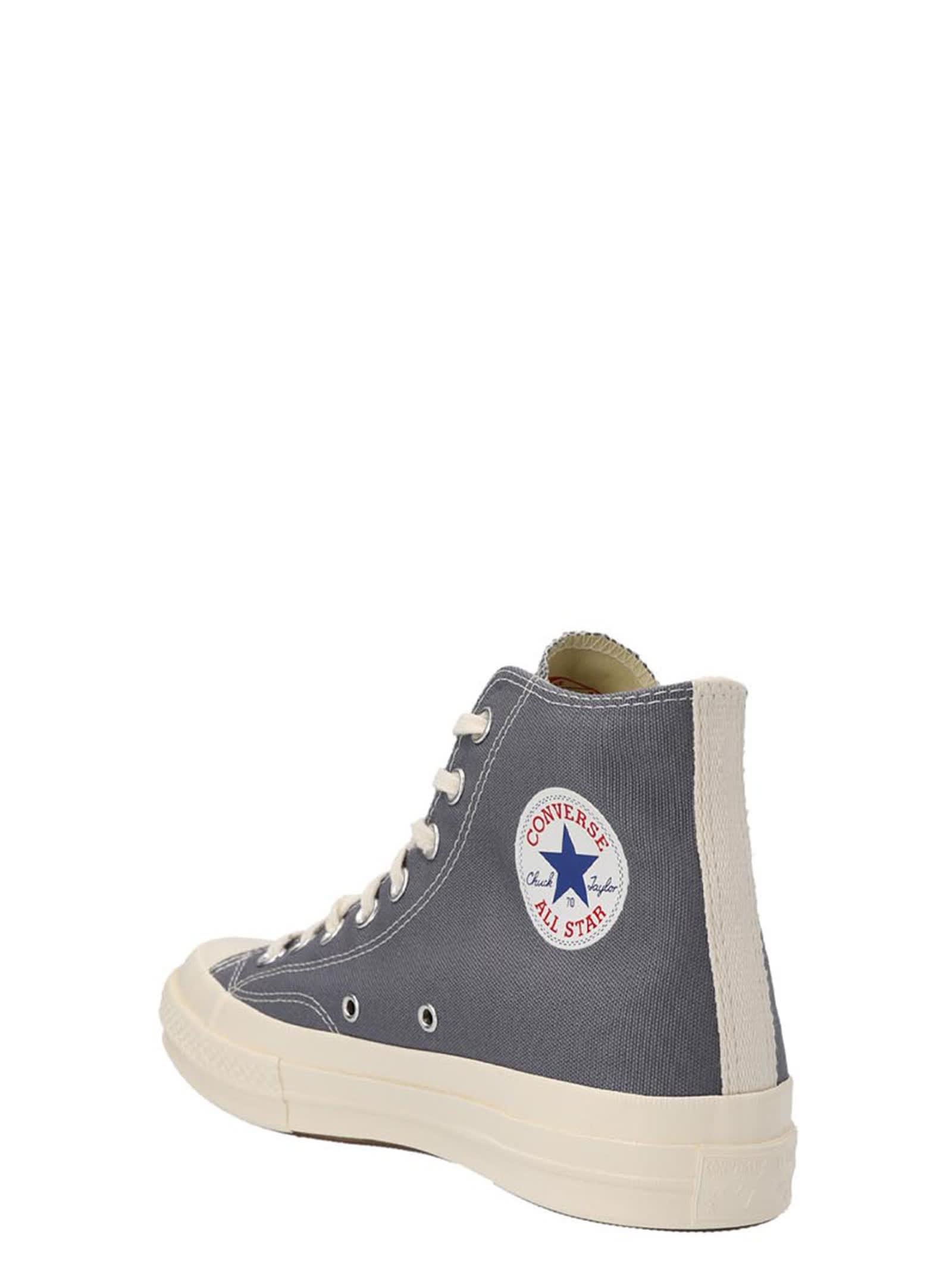Shop Comme Des Garçons Sneakers Play X Converse In Grey