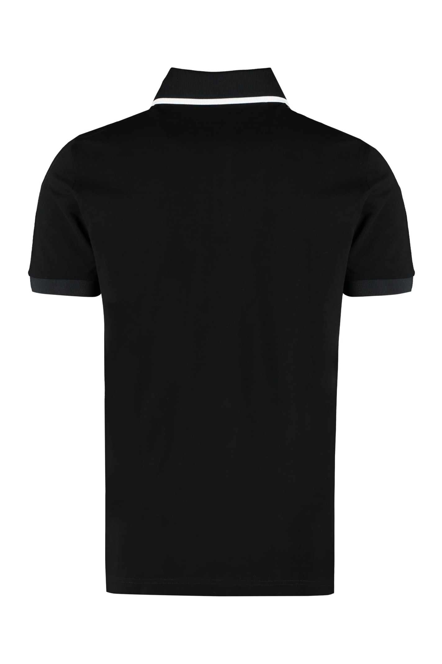 Shop Dolce & Gabbana Short Sleeve Cotton Polo Shirt In Black