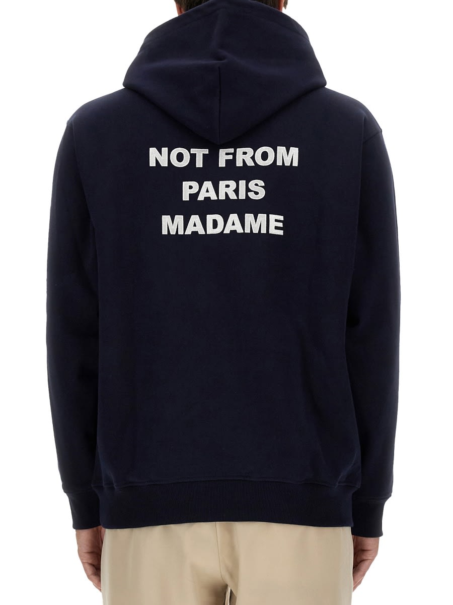 Shop Drôle De Monsieur Slogan Sweatshirt In Blue