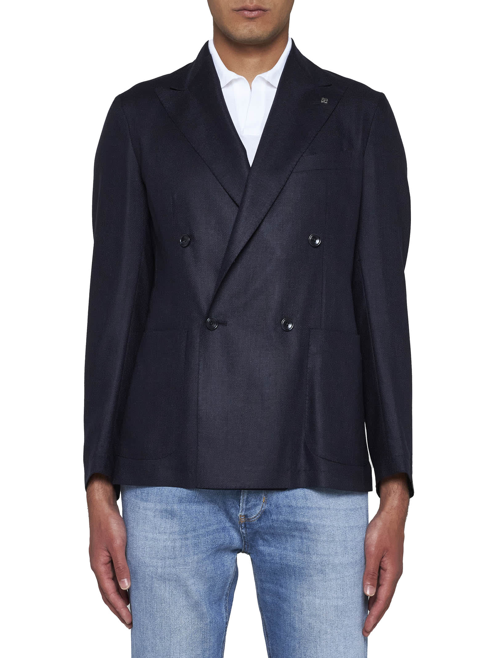 Shop Tagliatore Blazer In Blue