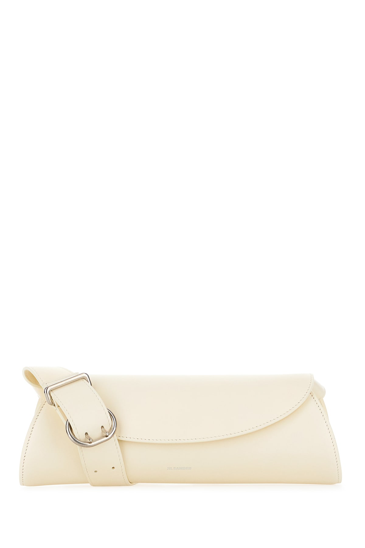 Jil Sander Ivory Nappa Leather Small Cannolo Shoulder Bag In Eggshell