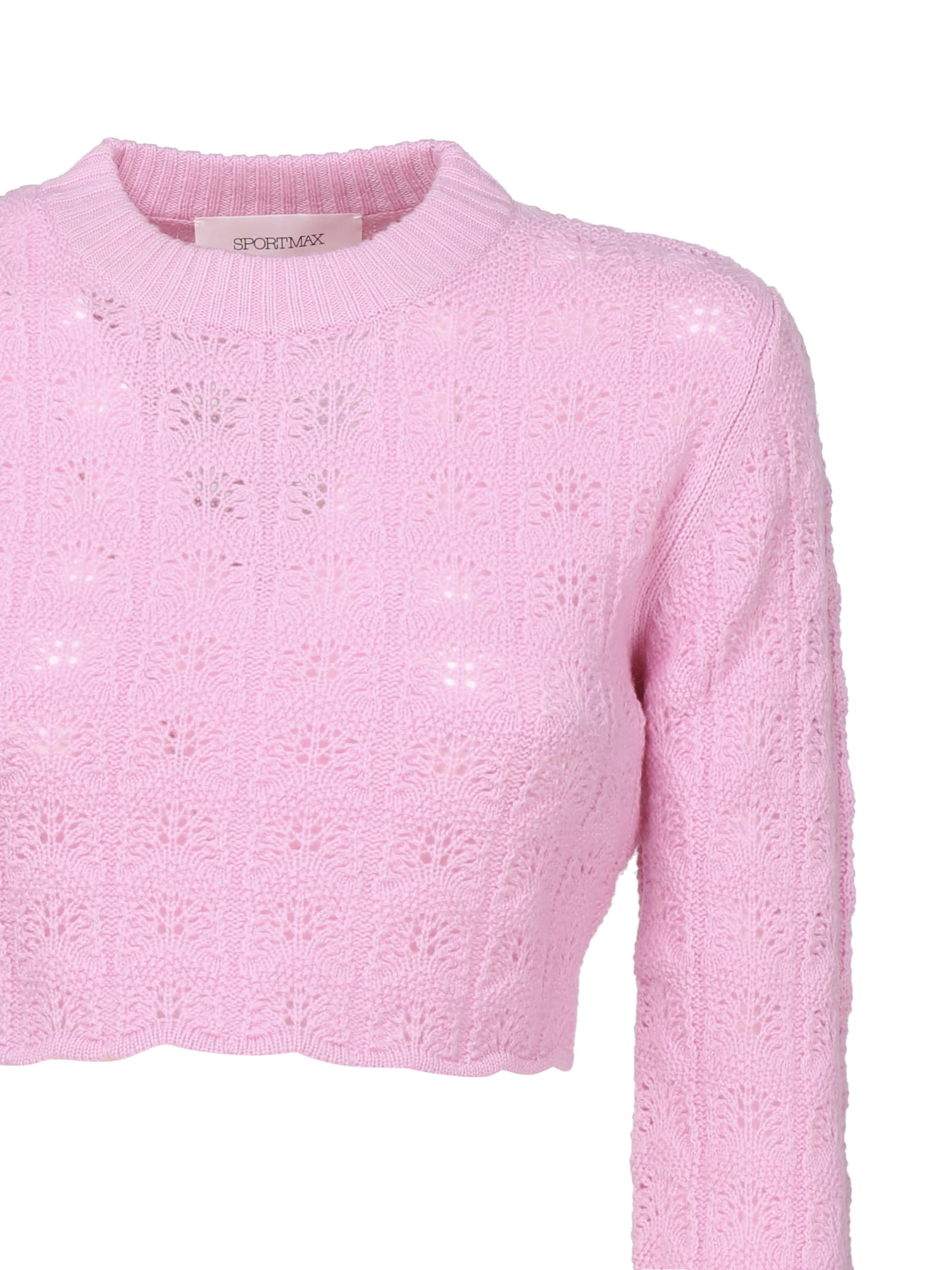 Shop Max Mara Crop Top Knit In Pink