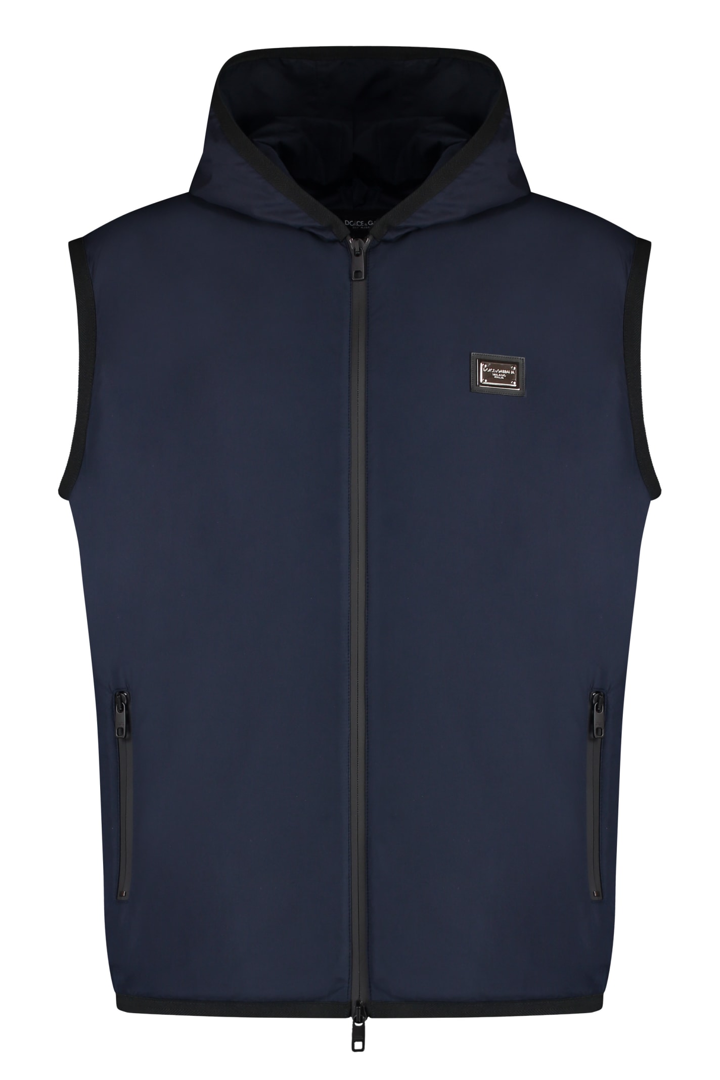 Shop Dolce & Gabbana Sporty Vest With Zipper In Blue