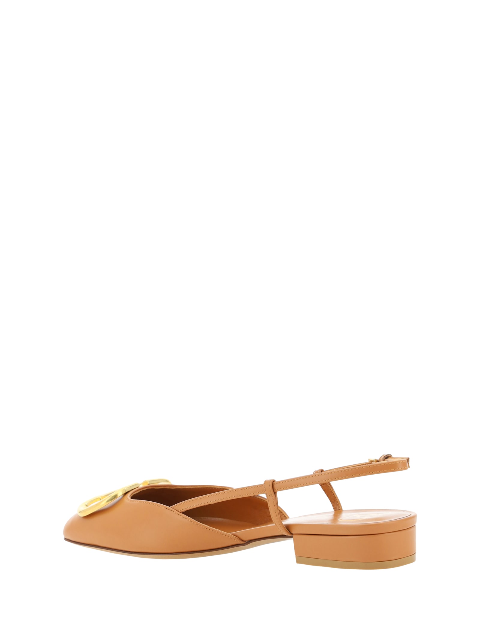 Shop Valentino Vlogo Ballerinas In Almond Beige