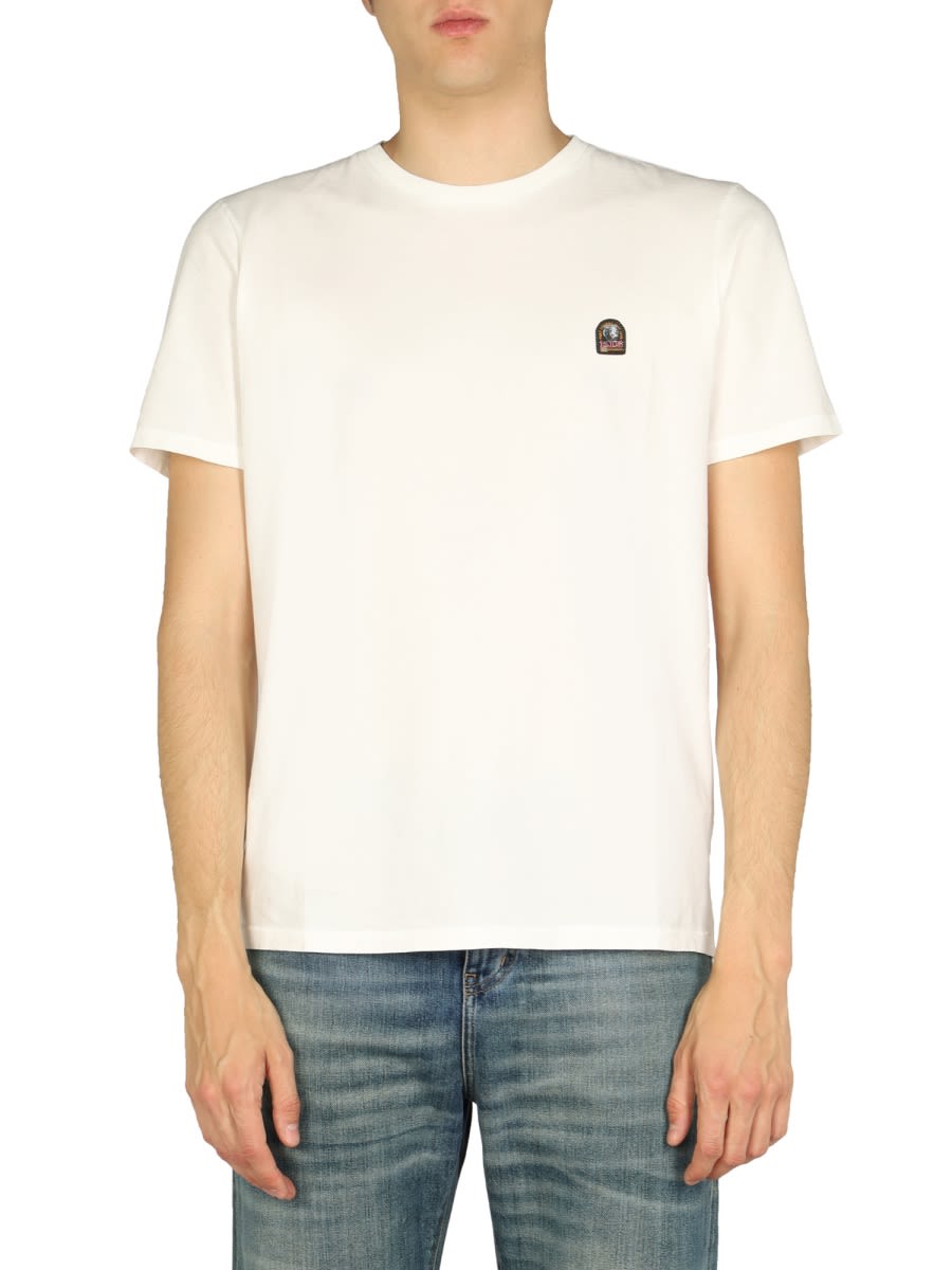 Shop Parajumpers Logo Patch T-shirt In White