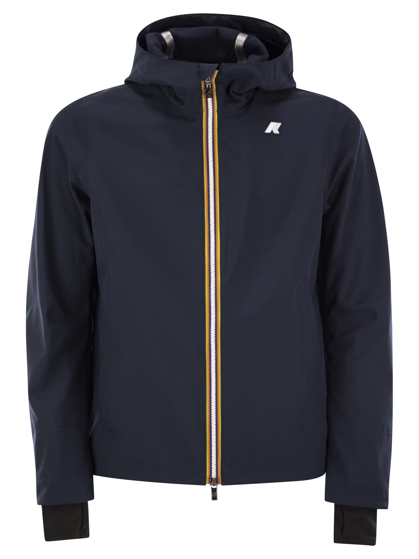 Shop K-way Jacko - Hooded Jacket In Blue Depth-blue Dept