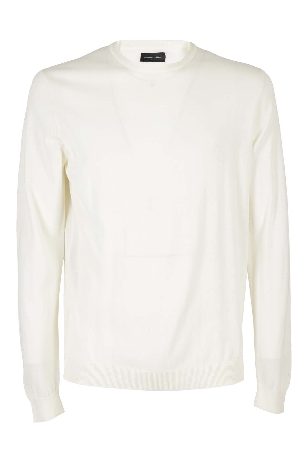 Roberto Collina Maglia Girocollo In Bianco