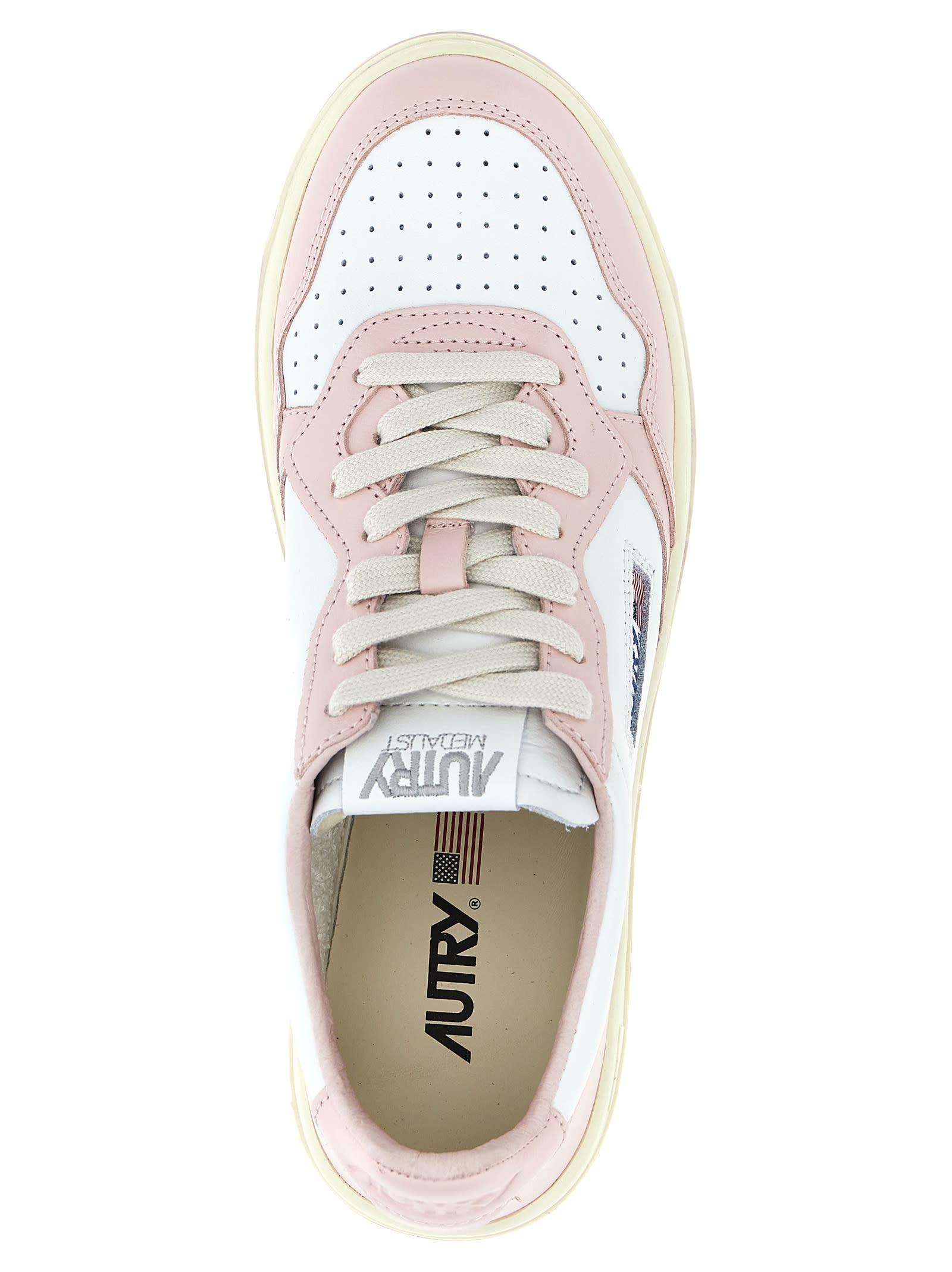 Shop Autry Medalist Low Sneakers In Powder