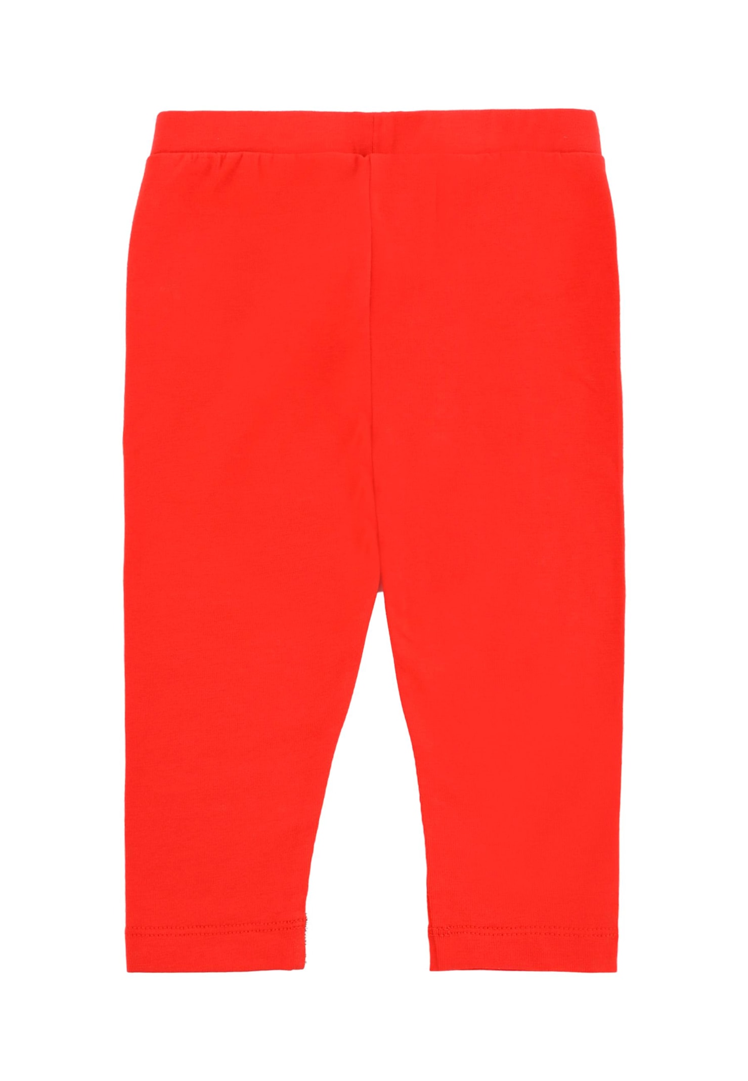 Moschino Red Leggings For Baby Girl With Logo In Red