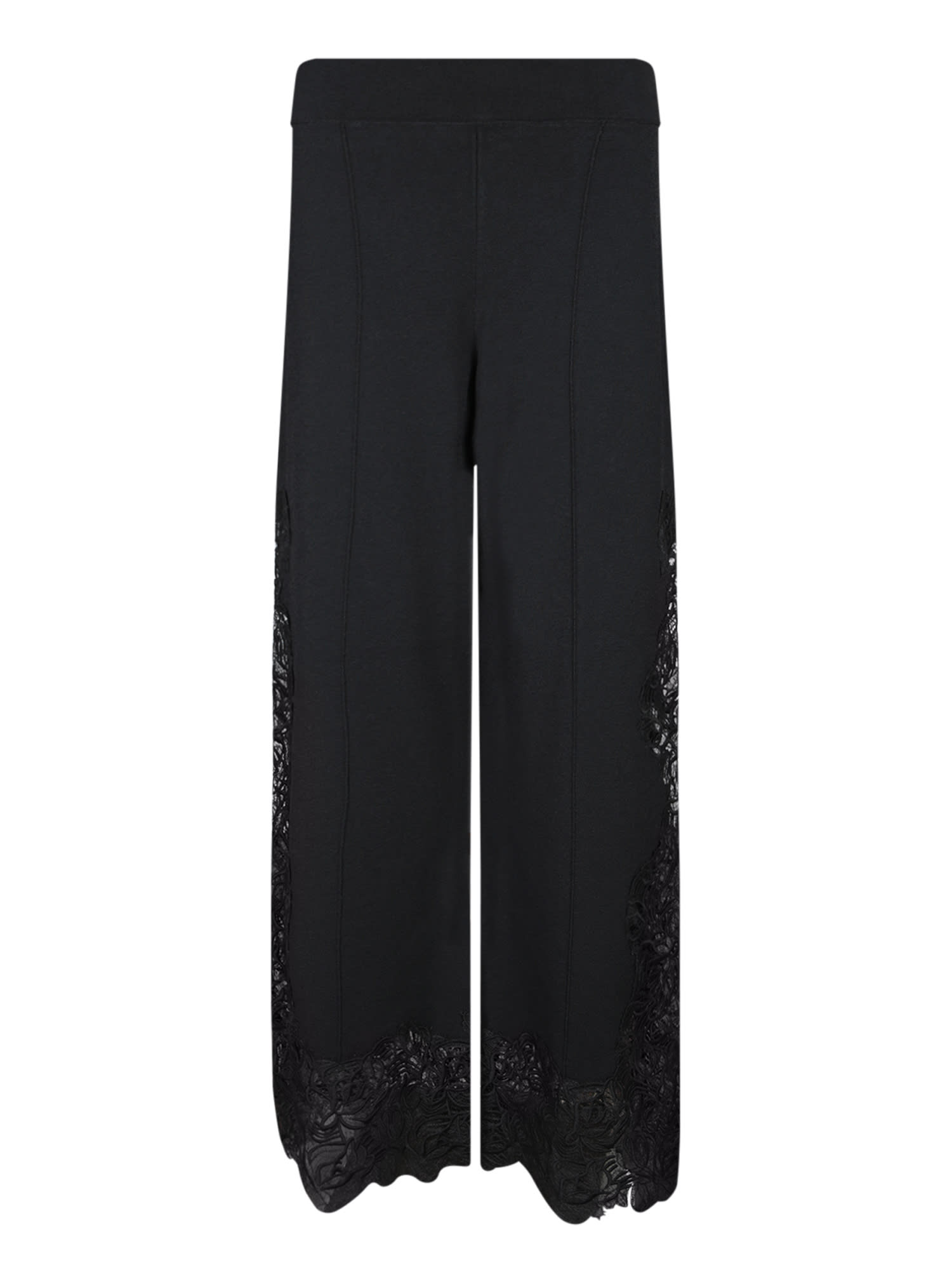 Black Viscose Lace Trousers