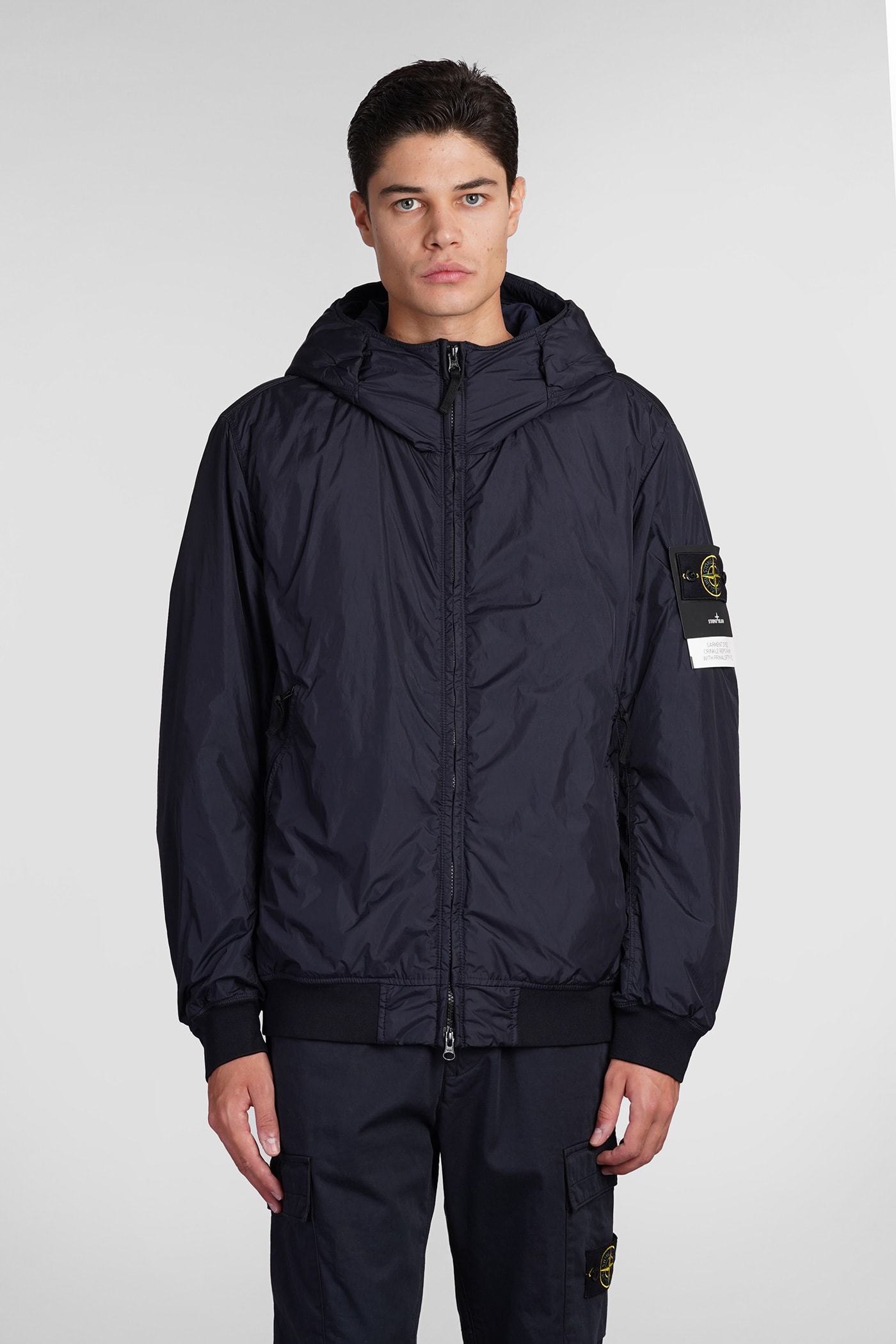 STONE ISLAND PUFFER IN BLUE POLYAMIDE 