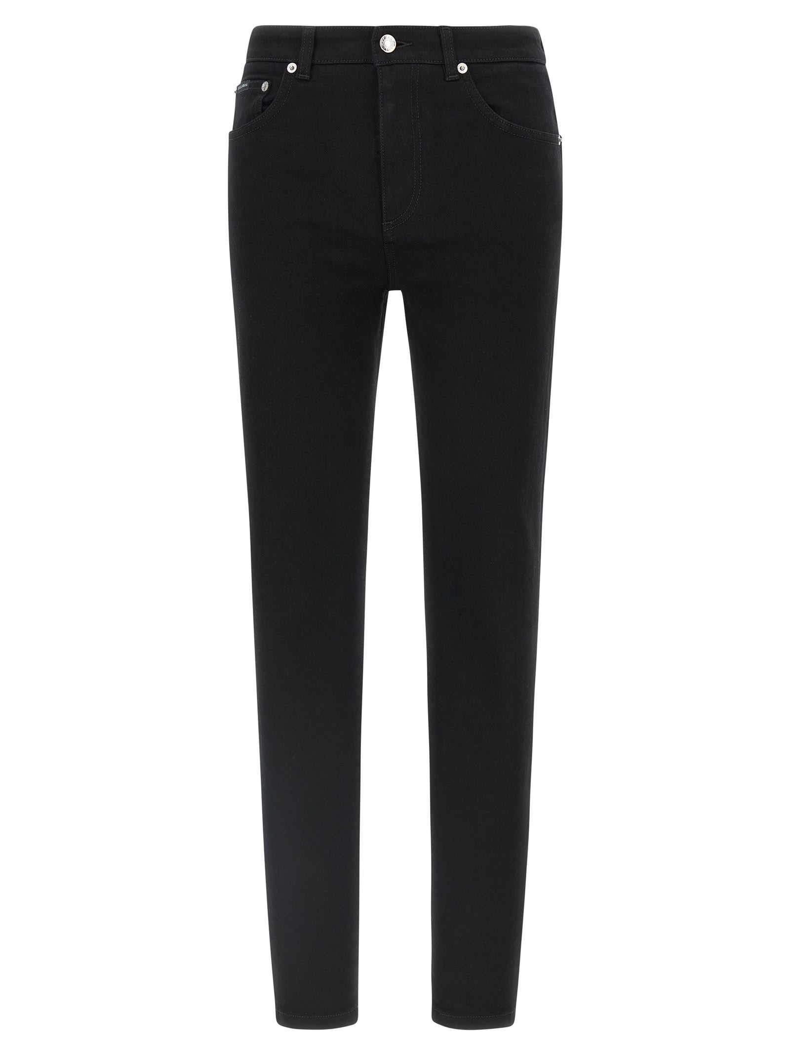 Dolce & Gabbana Slim Fit Stretch Cotton Denim Trousers In Black